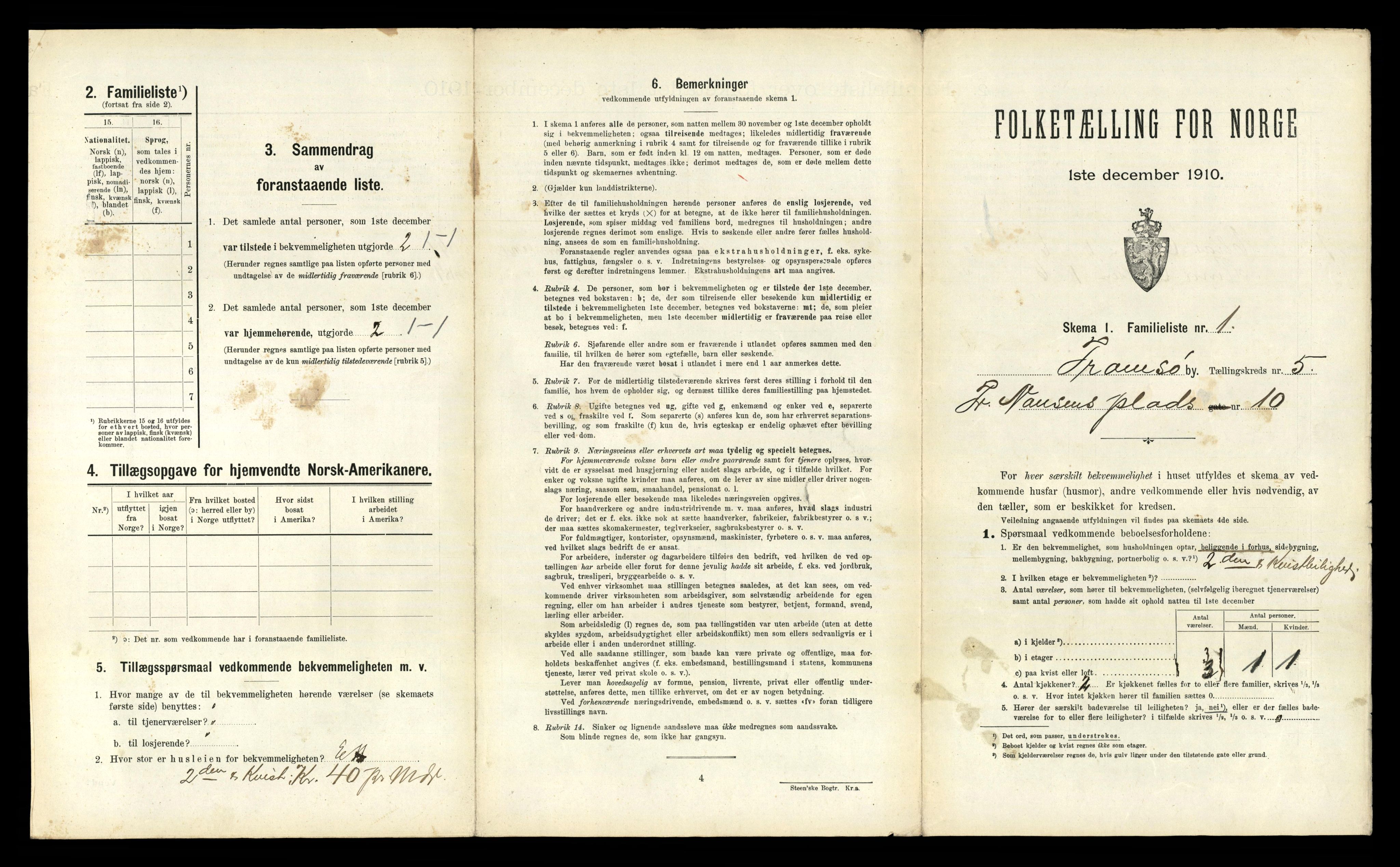 RA, 1910 census for Tromsø, 1910, p. 3968