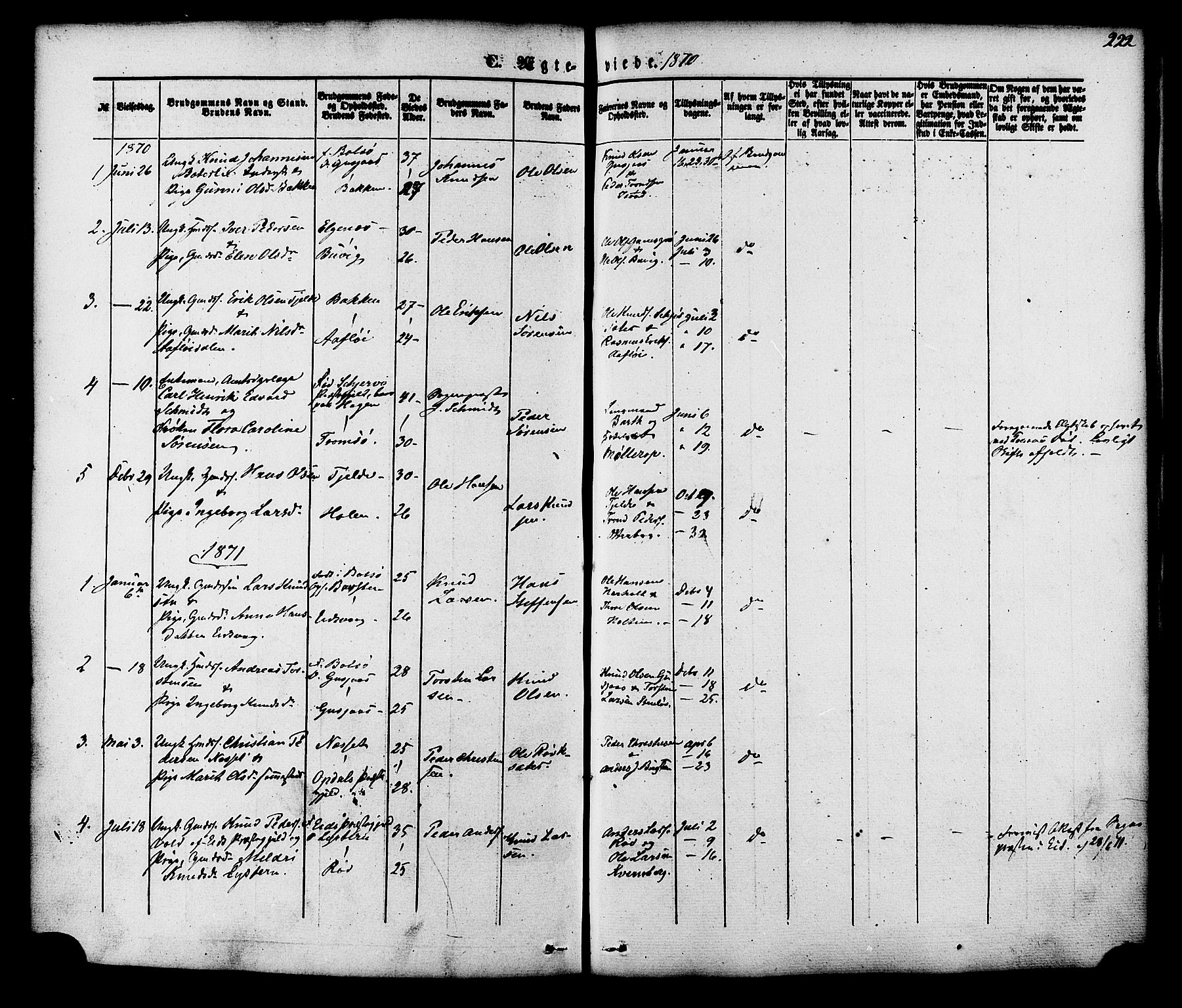 Ministerialprotokoller, klokkerbøker og fødselsregistre - Møre og Romsdal, SAT/A-1454/551/L0625: Parish register (official) no. 551A05, 1846-1879, p. 222