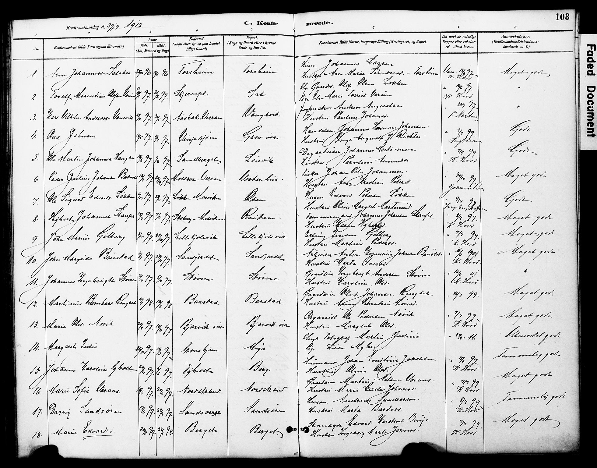 Ministerialprotokoller, klokkerbøker og fødselsregistre - Nord-Trøndelag, SAT/A-1458/722/L0226: Parish register (copy) no. 722C02, 1889-1927, p. 103
