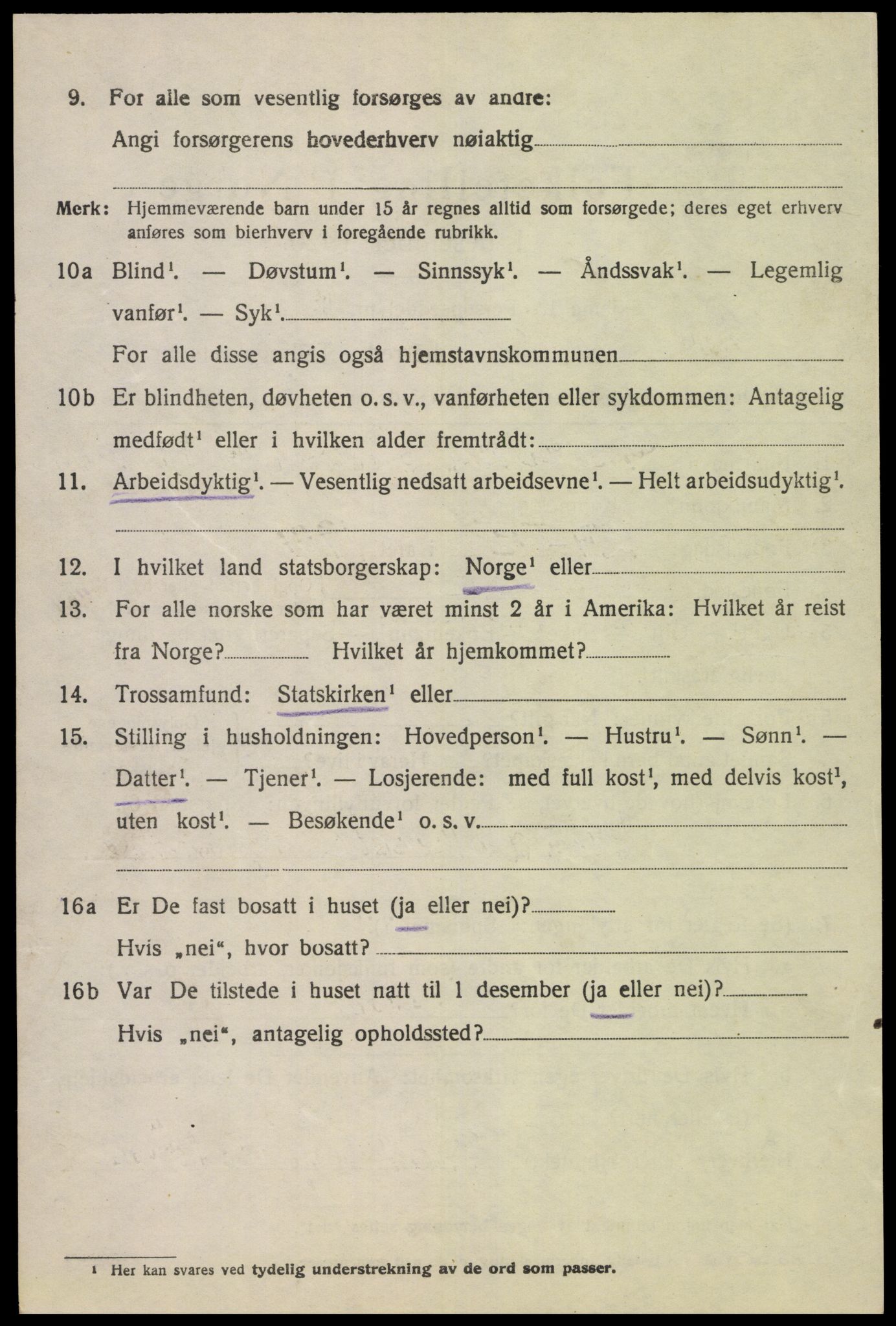 SAK, 1920 census for Øvre Sirdal, 1920, p. 900