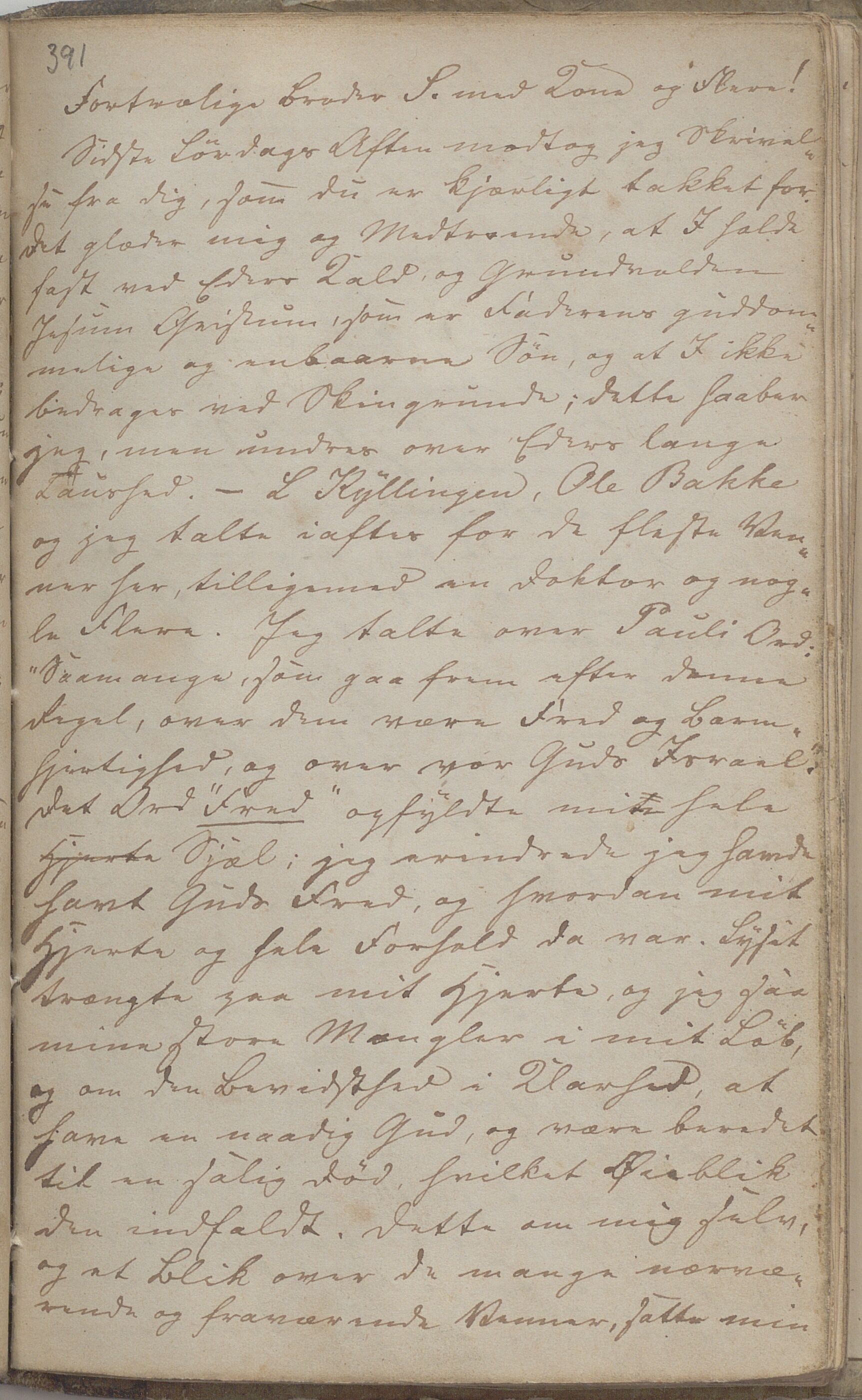 Heggtveitsamlingen, TMF/A-1007/H/L0045/0001: Brev, kopibøker, biografiske opptegnelser etc. / "Daniel Arnesen" - Kopibok tilhørt(?) Daniel Arnesen., 1787-1864, p. 391