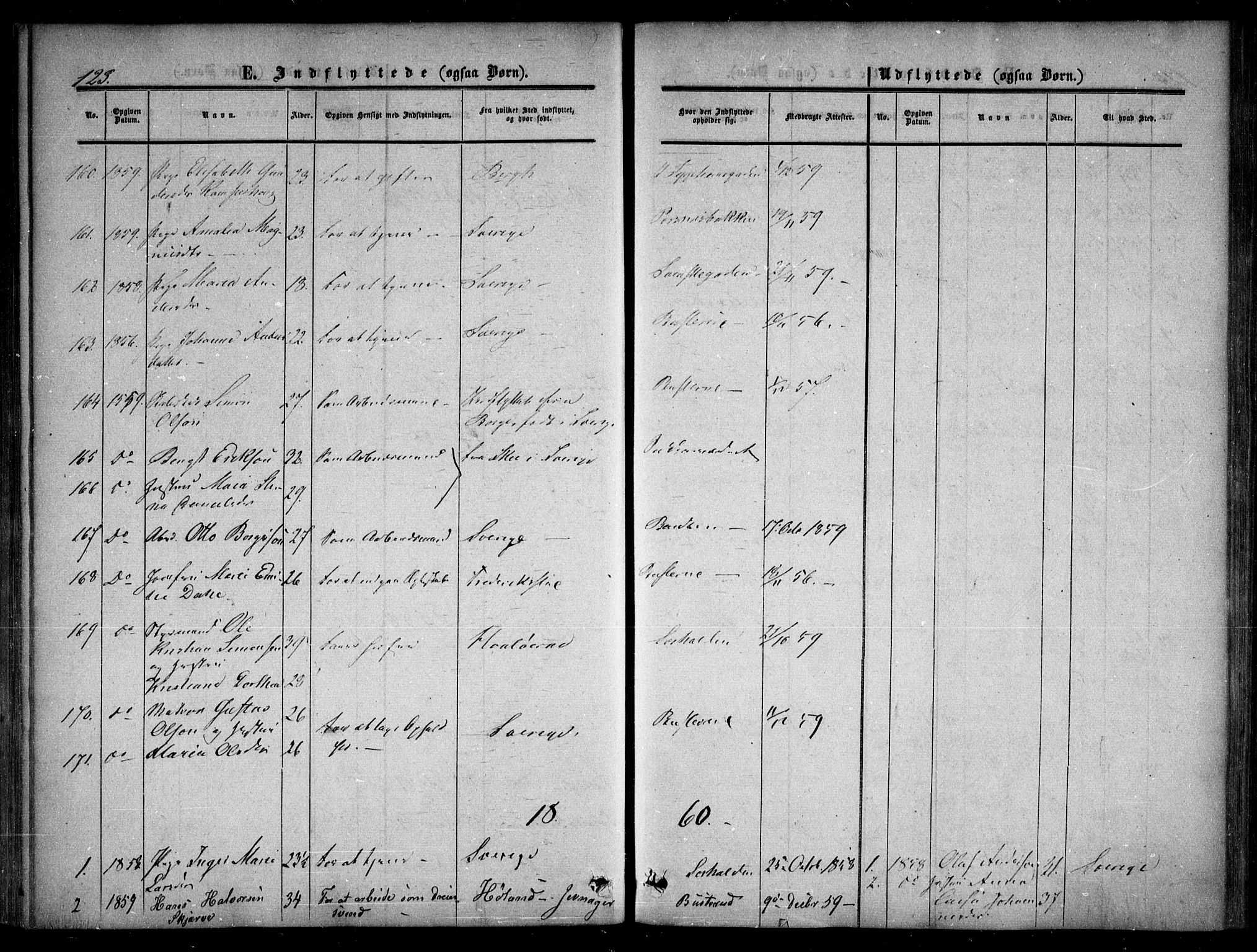 Halden prestekontor Kirkebøker, SAO/A-10909/F/Fa/L0008: Parish register (official) no. I 8, 1857-1865, p. 123