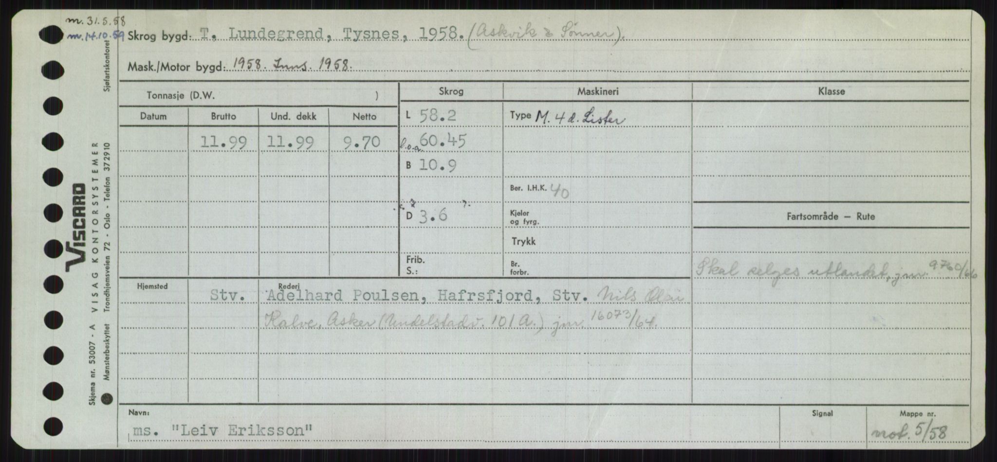 Sjøfartsdirektoratet med forløpere, Skipsmålingen, RA/S-1627/H/Ha/L0003/0002: Fartøy, Hilm-Mar / Fartøy, Kom-Mar, p. 395