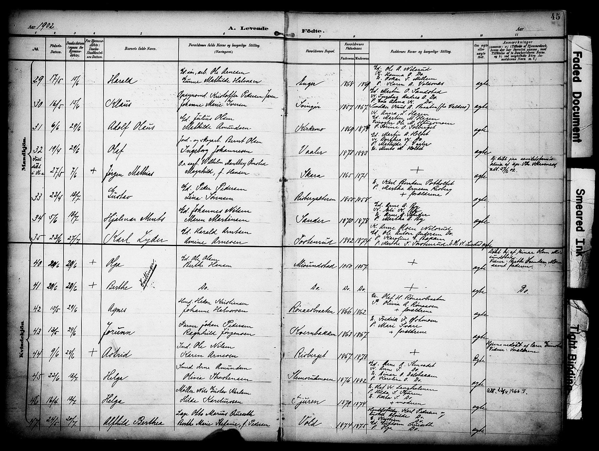 Grue prestekontor, AV/SAH-PREST-036/H/Ha/Haa/L0013: Parish register (official) no. 13, 1898-1910, p. 45