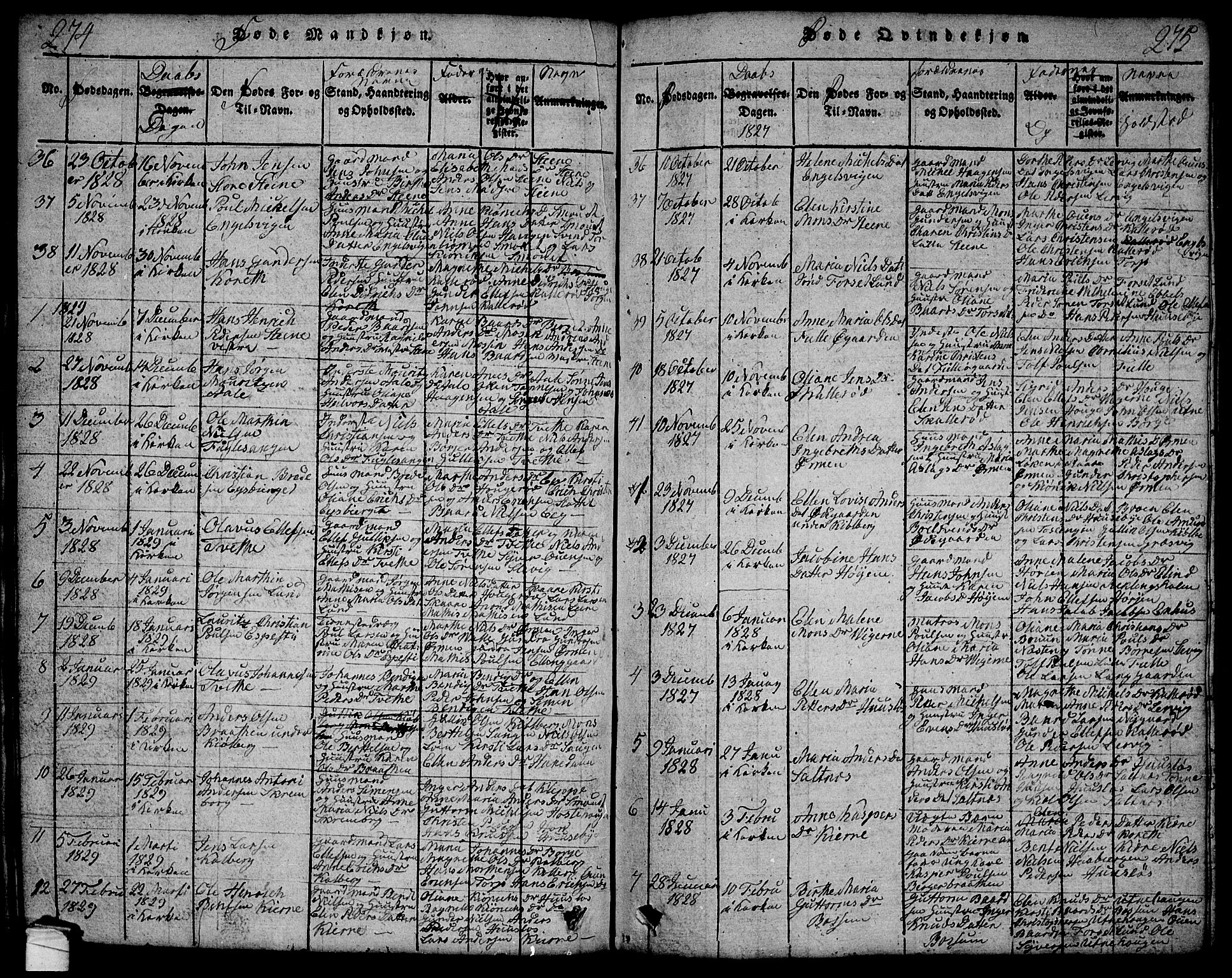 Onsøy prestekontor Kirkebøker, SAO/A-10914/G/Ga/L0001: Parish register (copy) no. I 1, 1814-1840, p. 274-275