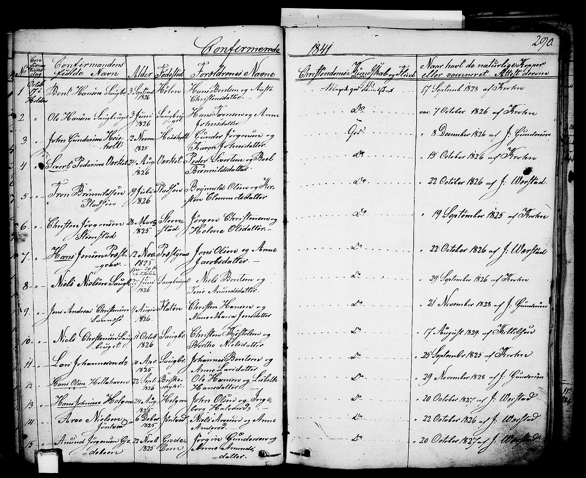 Holla kirkebøker, AV/SAKO-A-272/F/Fa/L0004: Parish register (official) no. 4, 1830-1848, p. 290