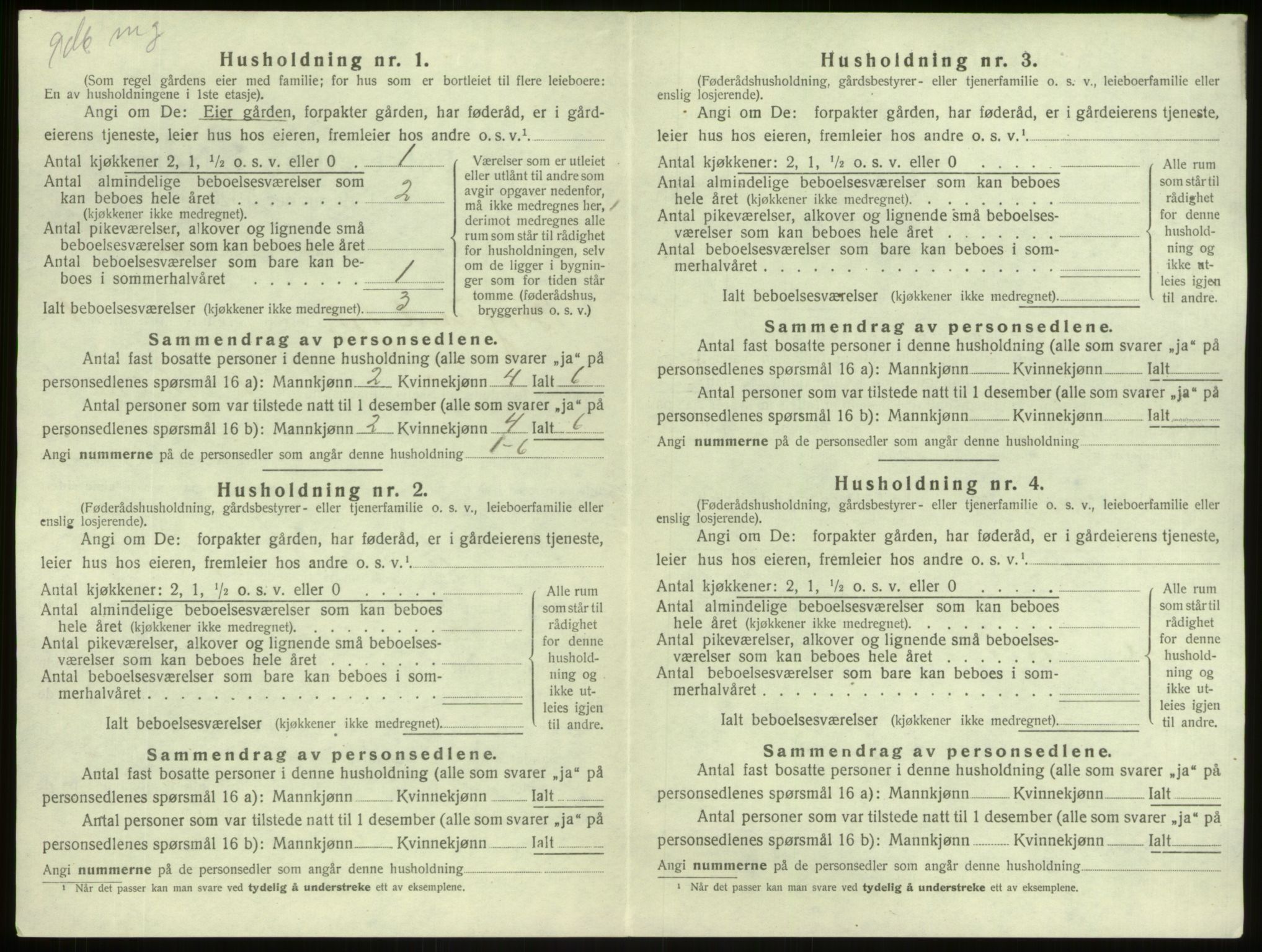 SAB, 1920 census for Borgund, 1920, p. 77