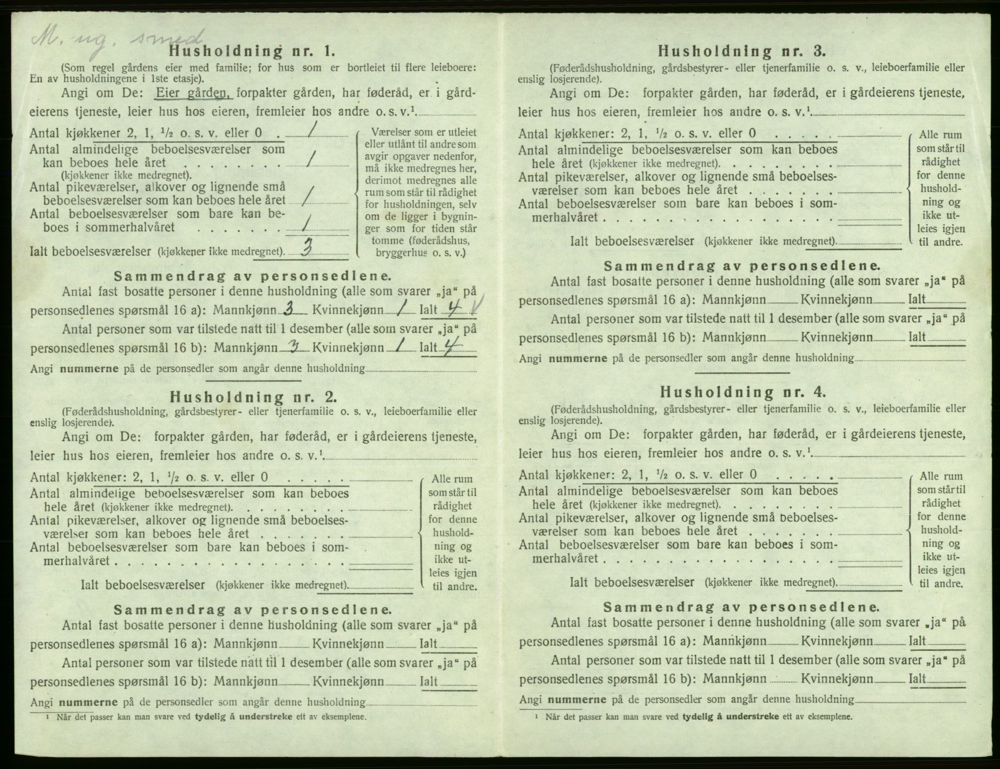 SAB, 1920 census for Jondal, 1920, p. 216