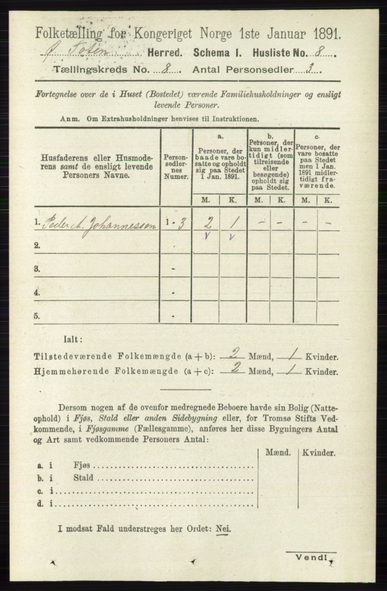 RA, 1891 census for 0528 Østre Toten, 1891, p. 4933