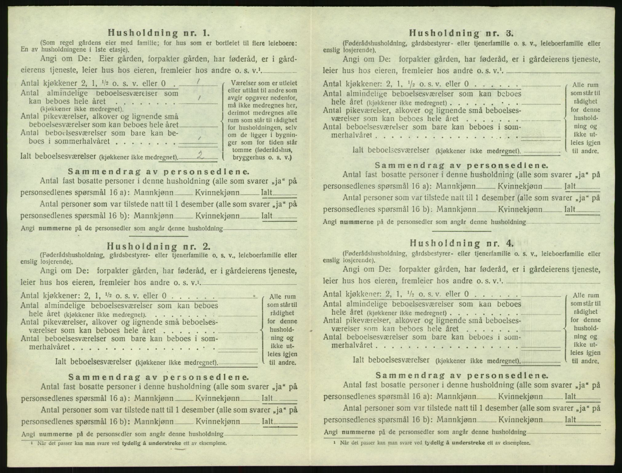 SAK, 1920 census for Hornnes, 1920, p. 548