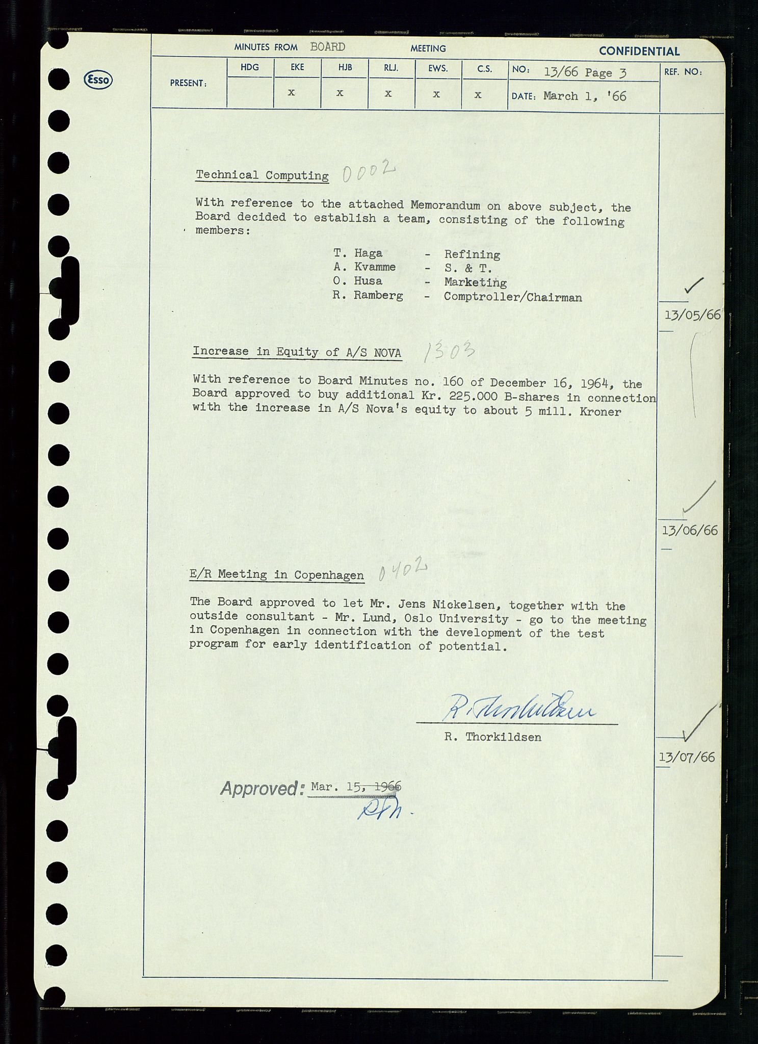 Pa 0982 - Esso Norge A/S, AV/SAST-A-100448/A/Aa/L0002/0002: Den administrerende direksjon Board minutes (styrereferater) / Den administrerende direksjon Board minutes (styrereferater), 1966, p. 35