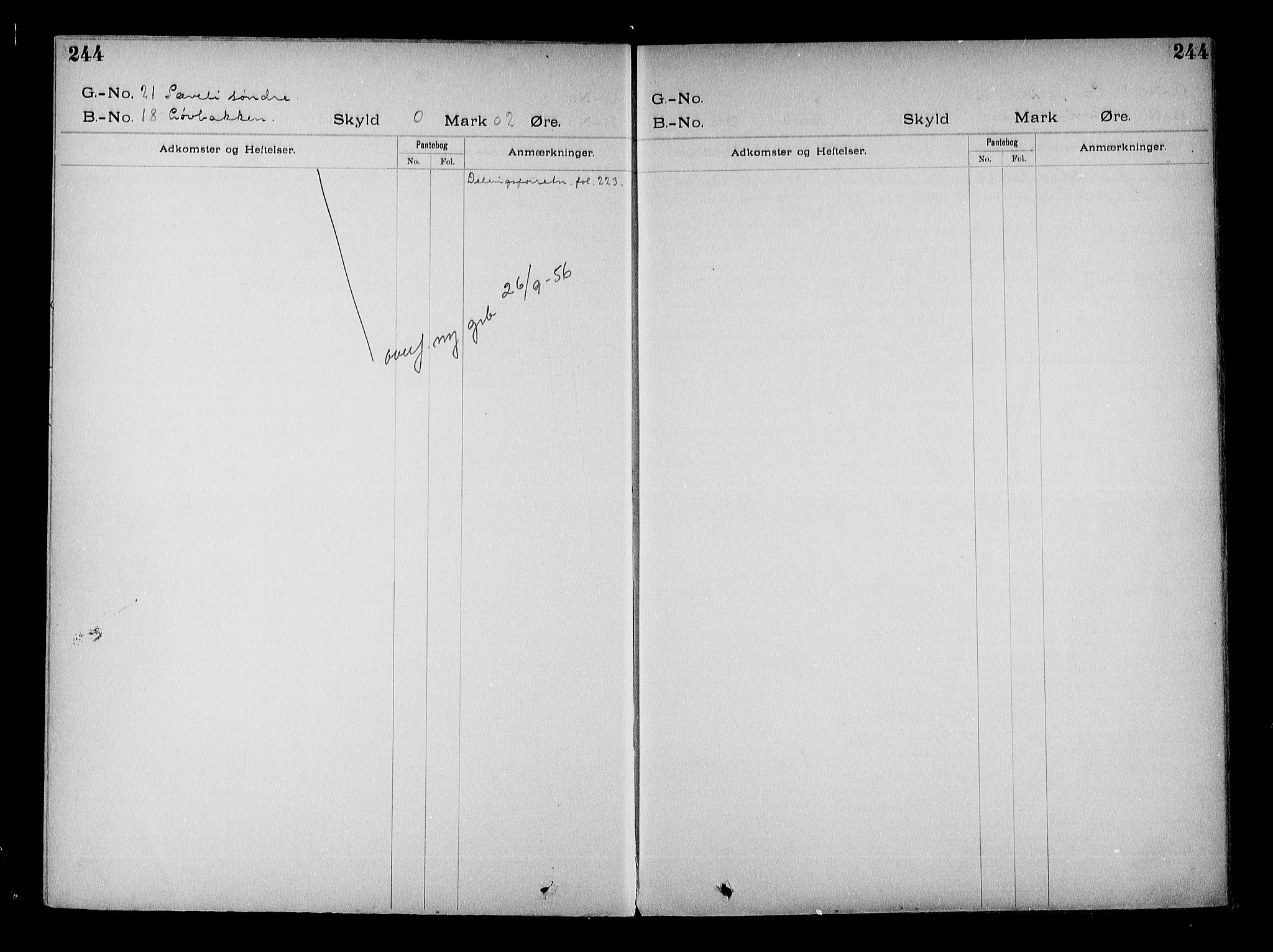 Vestre Nedenes/Sand sorenskriveri, SAK/1221-0010/G/Ga/L0022: Mortgage register no. 15, 1899-1957, p. 244