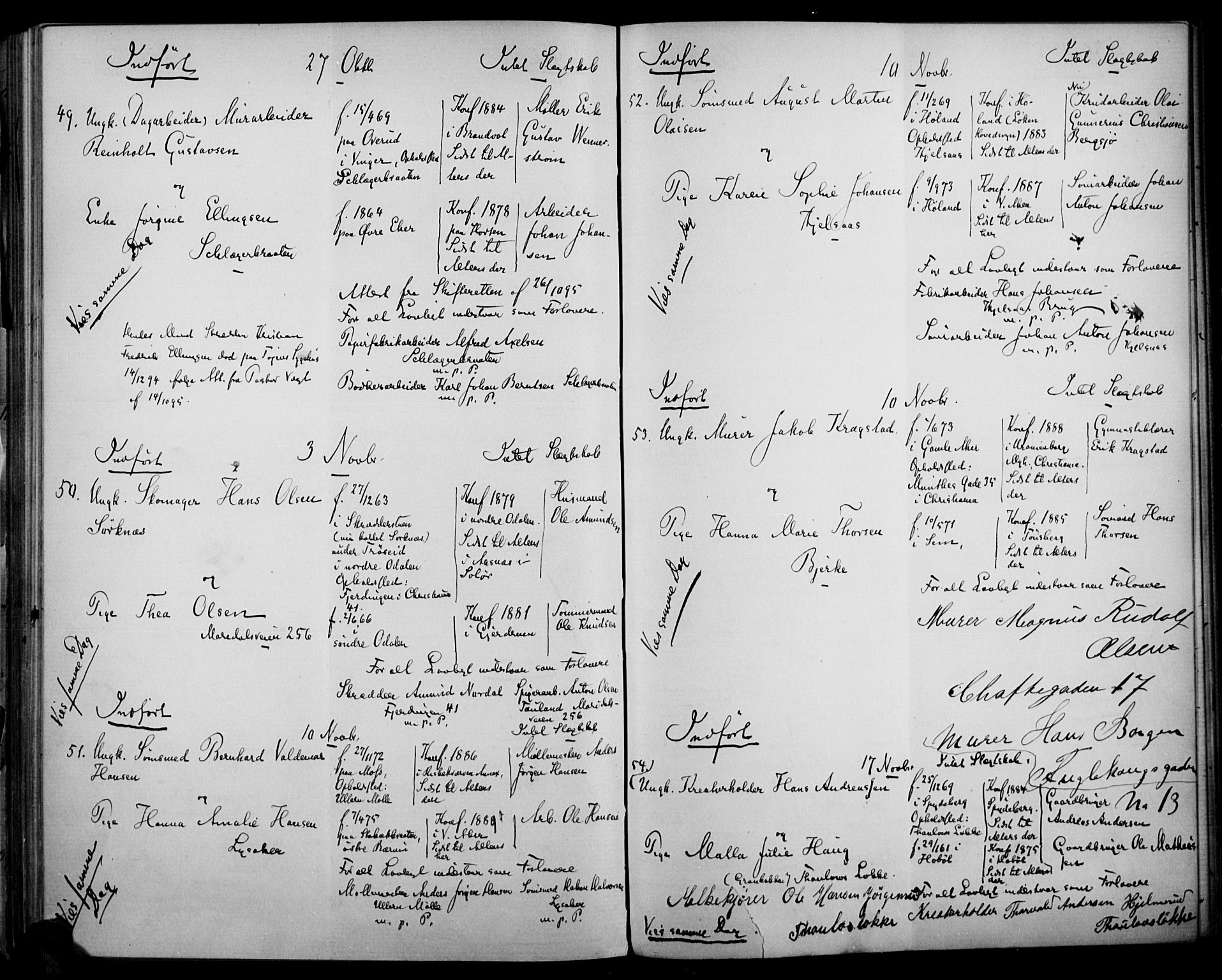 Vestre Aker prestekontor Kirkebøker, AV/SAO-A-10025/H/Ha/L0002: Banns register no. 2, 1878-1898