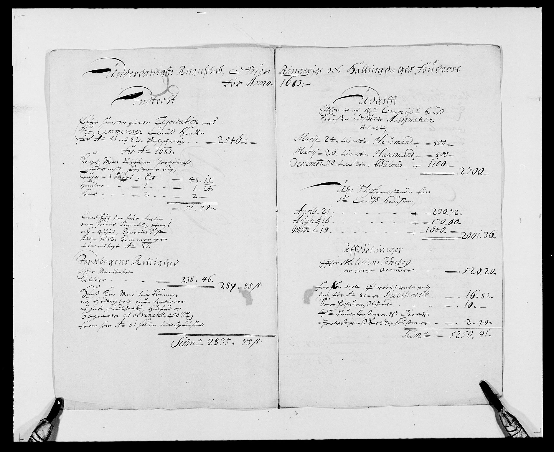 Rentekammeret inntil 1814, Reviderte regnskaper, Fogderegnskap, AV/RA-EA-4092/R21/L1446: Fogderegnskap Ringerike og Hallingdal, 1683-1686, p. 2