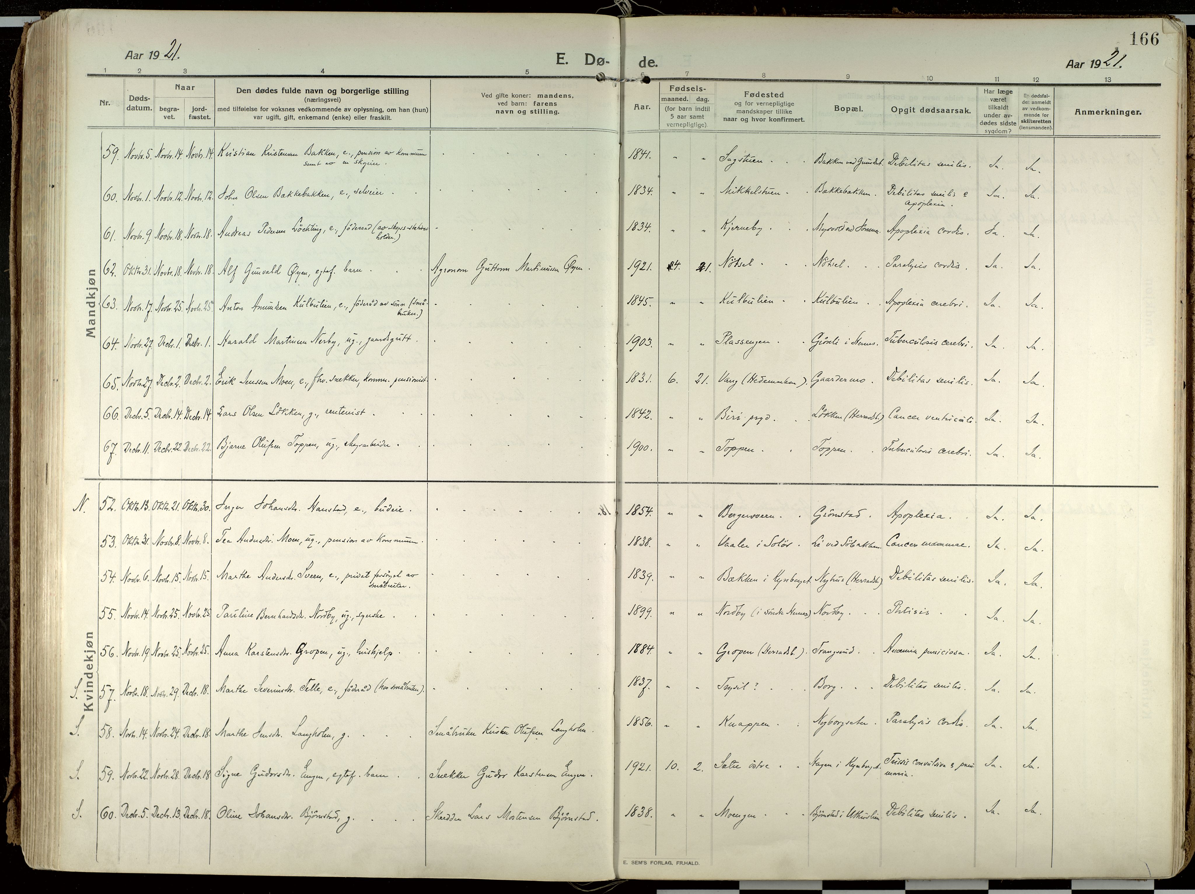 Elverum prestekontor, SAH/PREST-044/H/Ha/Haa/L0021: Parish register (official) no. 21, 1913-1928, p. 166