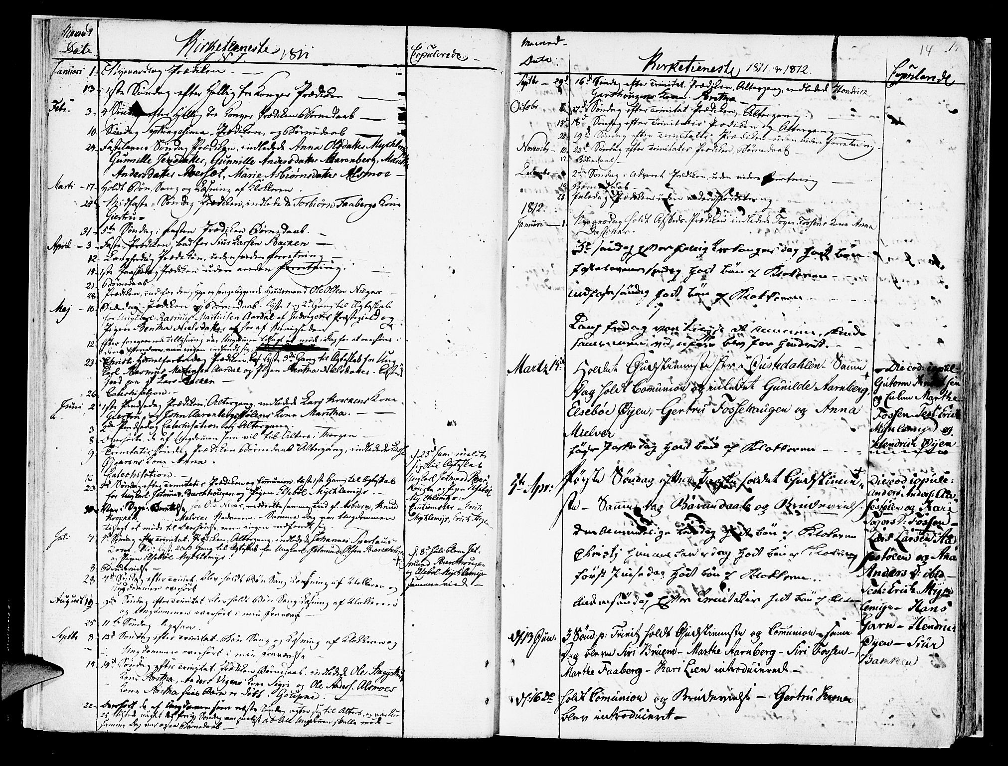 Jostedal sokneprestembete, SAB/A-80601/H/Haa/Haaa/L0003: Parish register (official) no. A 3, 1807-1837, p. 14