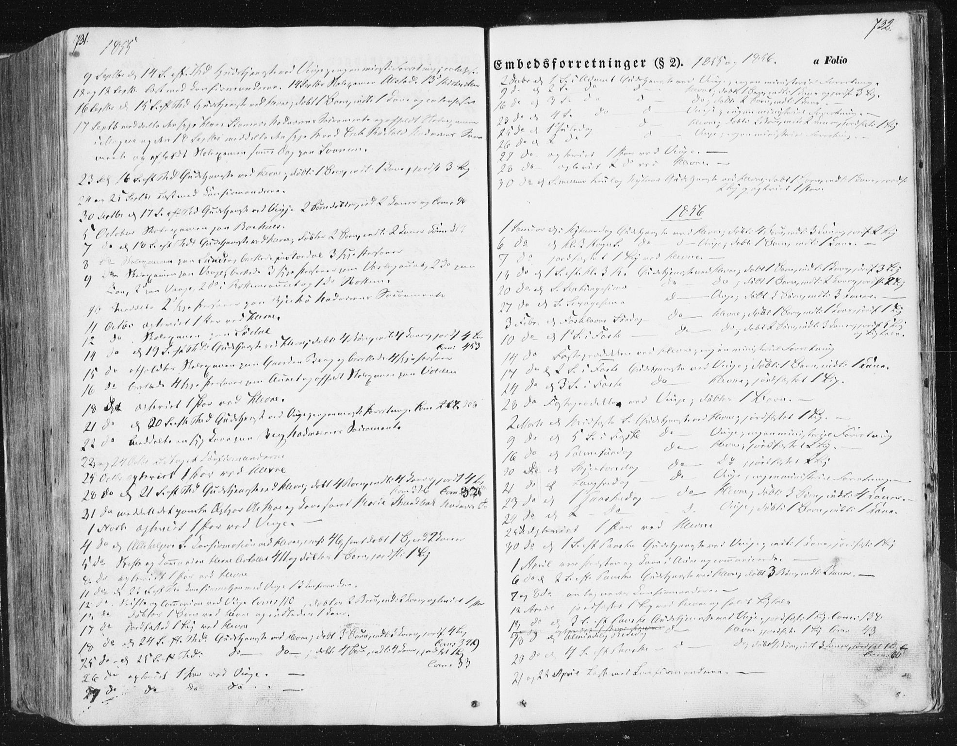 Ministerialprotokoller, klokkerbøker og fødselsregistre - Sør-Trøndelag, SAT/A-1456/630/L0494: Parish register (official) no. 630A07, 1852-1868, p. 731-732