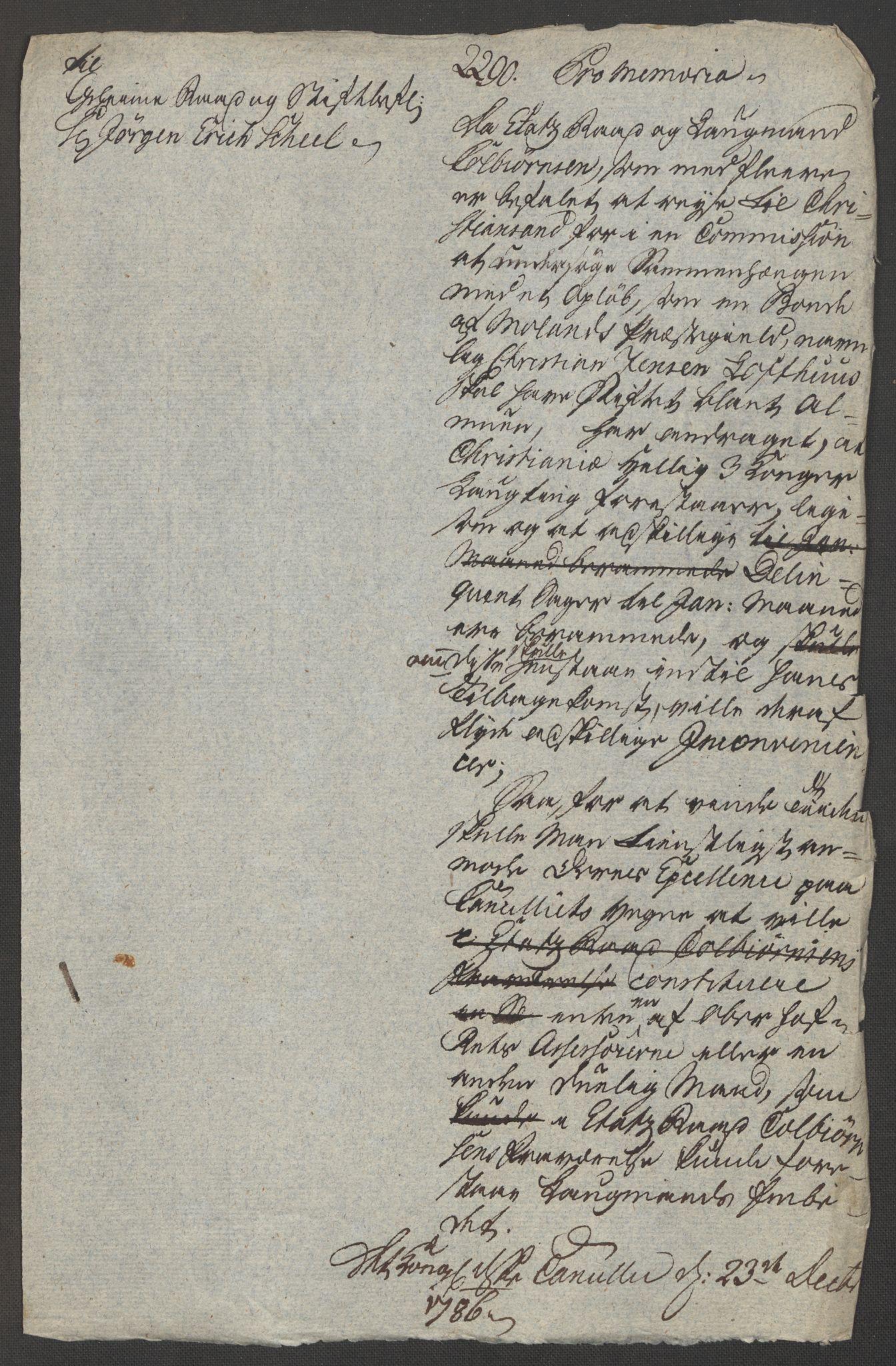 Danske Kanselli, Skapsaker, AV/RA-EA-4061/F/L0095: Skap 16, pakke 7 I, 1785-1786, p. 176