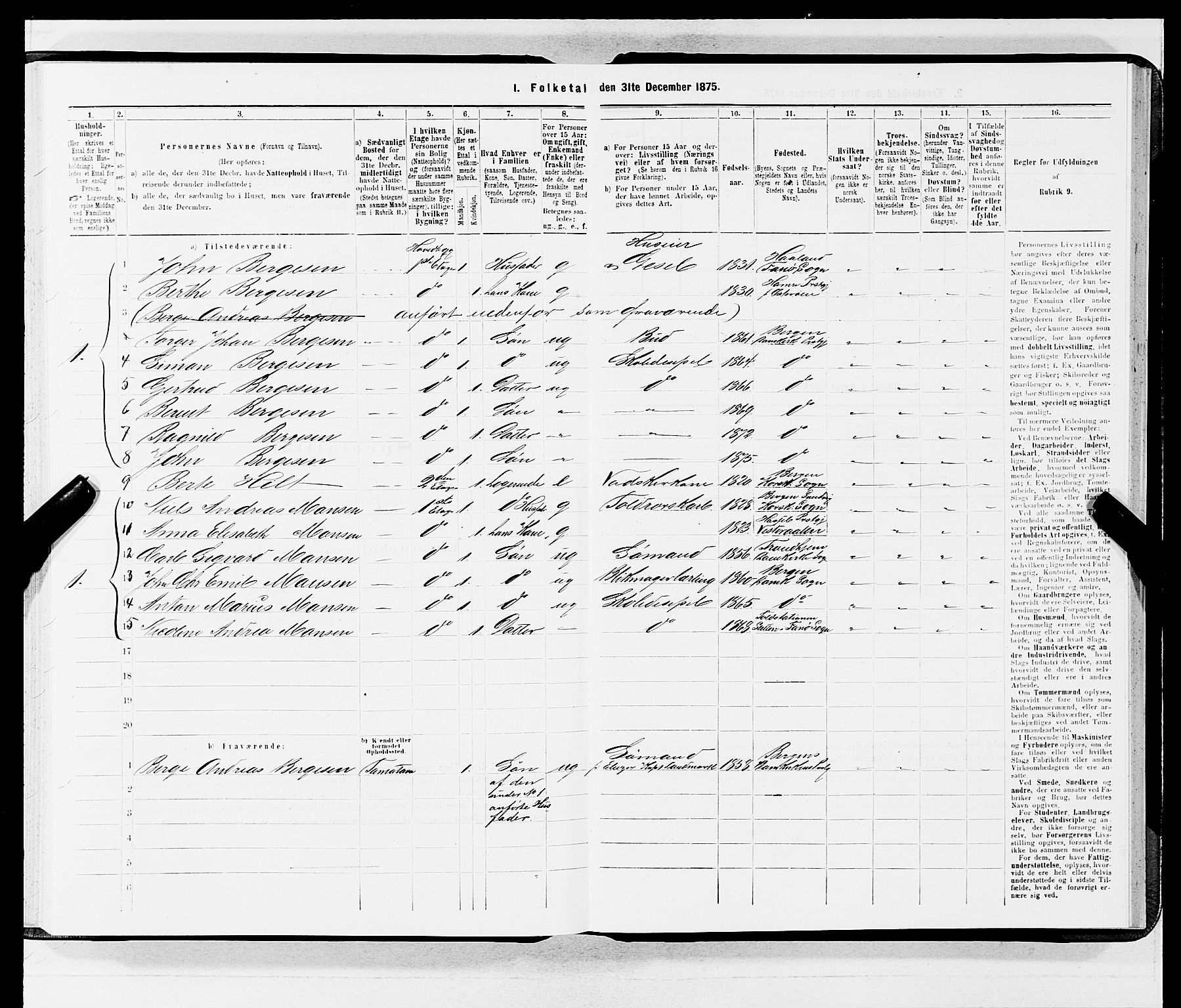 SAB, 1875 census for 1301 Bergen, 1875, p. 4237