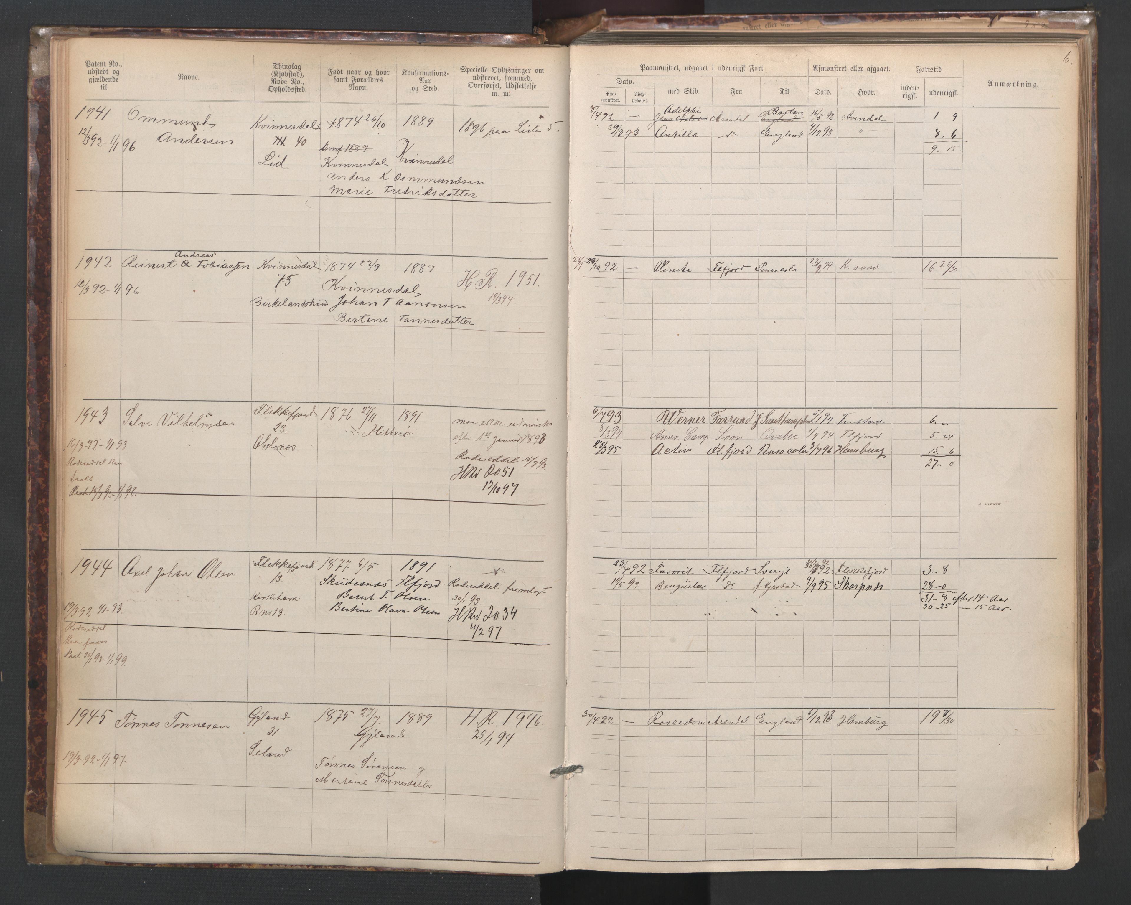 Flekkefjord mønstringskrets, SAK/2031-0018/F/Fa/L0003: Annotasjonsrulle nr 1921-2963 med register, N-3, 1892-1948, p. 35