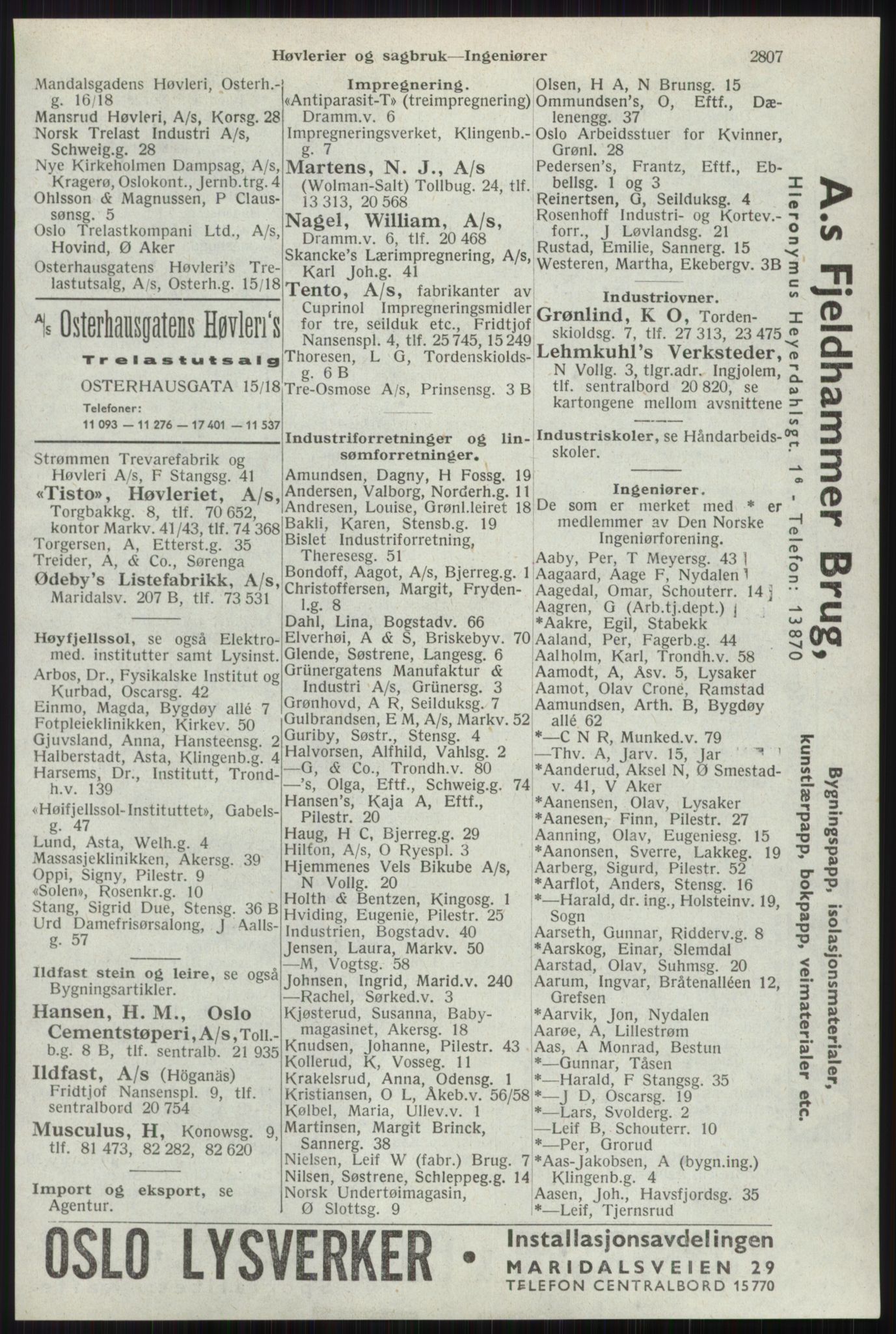 Kristiania/Oslo adressebok, PUBL/-, 1941, p. 2807