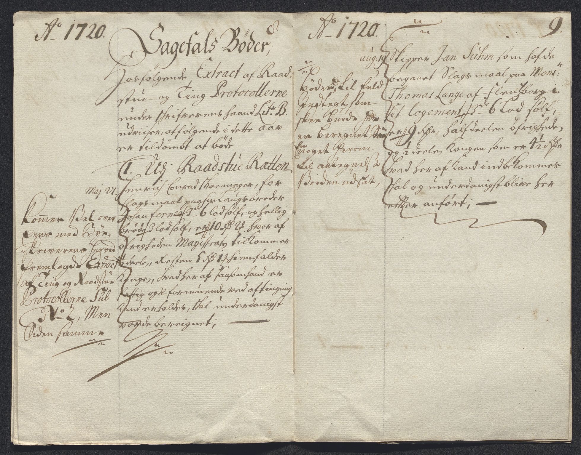 Rentekammeret inntil 1814, Reviderte regnskaper, Byregnskaper, AV/RA-EA-4066/R/Rm/L0286: [M19] Sikt og sakefall, 1719-1727, p. 44