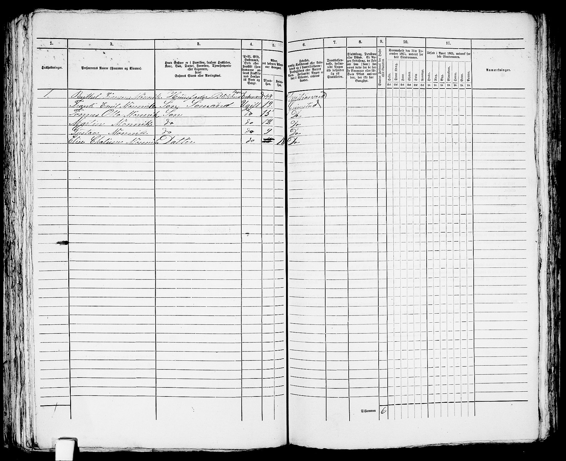 RA, 1865 census for Fjære/Grimstad, 1865, p. 242