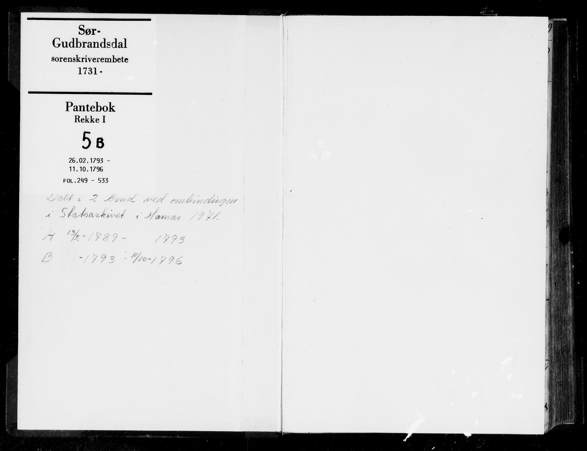 Sør-Gudbrandsdal tingrett, AV/SAH-TING-004/H/Hb/Hba/L0005B: Mortgage book no. I 5b, 1793-1796