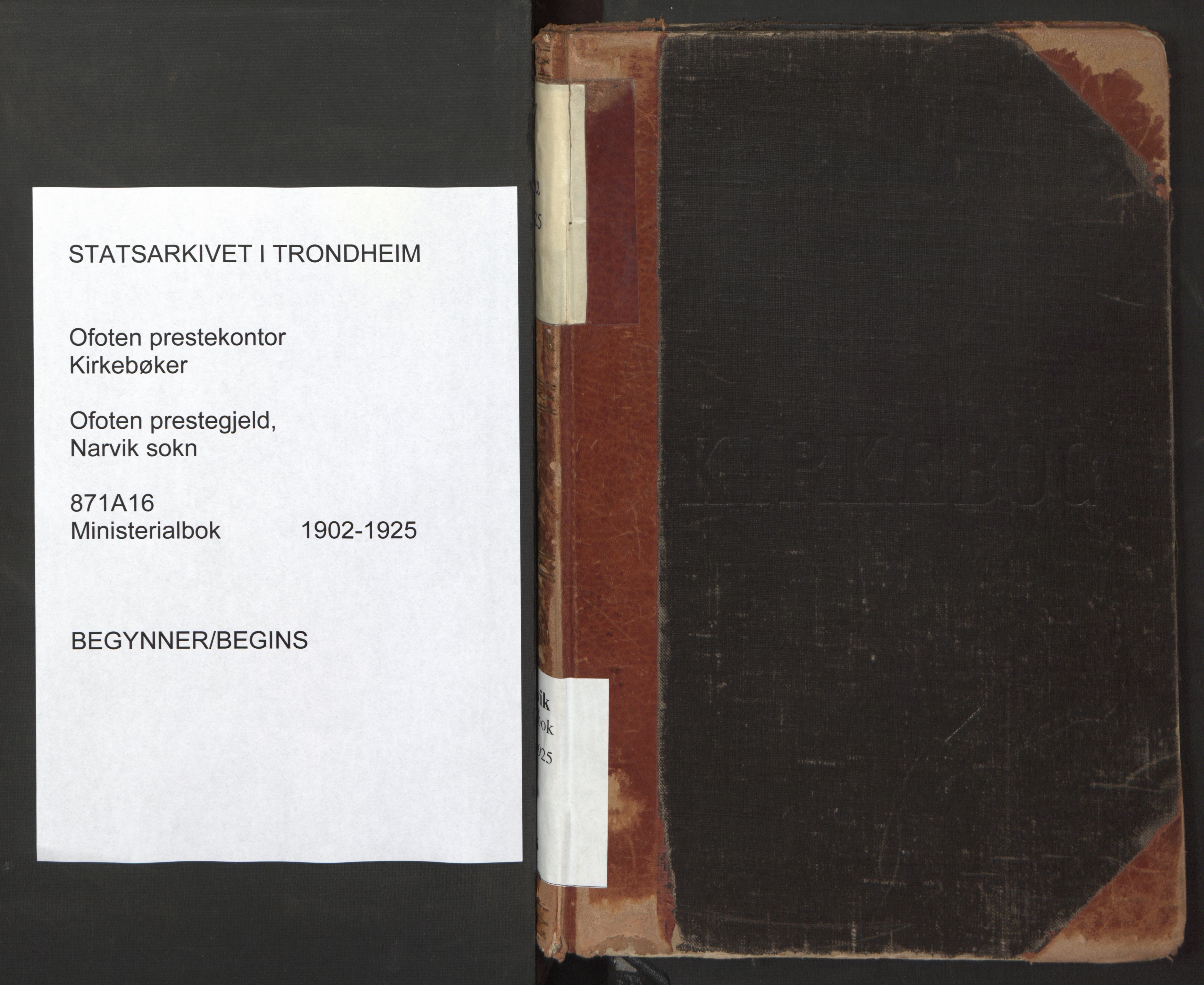 Ministerialprotokoller, klokkerbøker og fødselsregistre - Nordland, SAT/A-1459/871/L1000: Parish register (official) no. 871A16, 1902-1925
