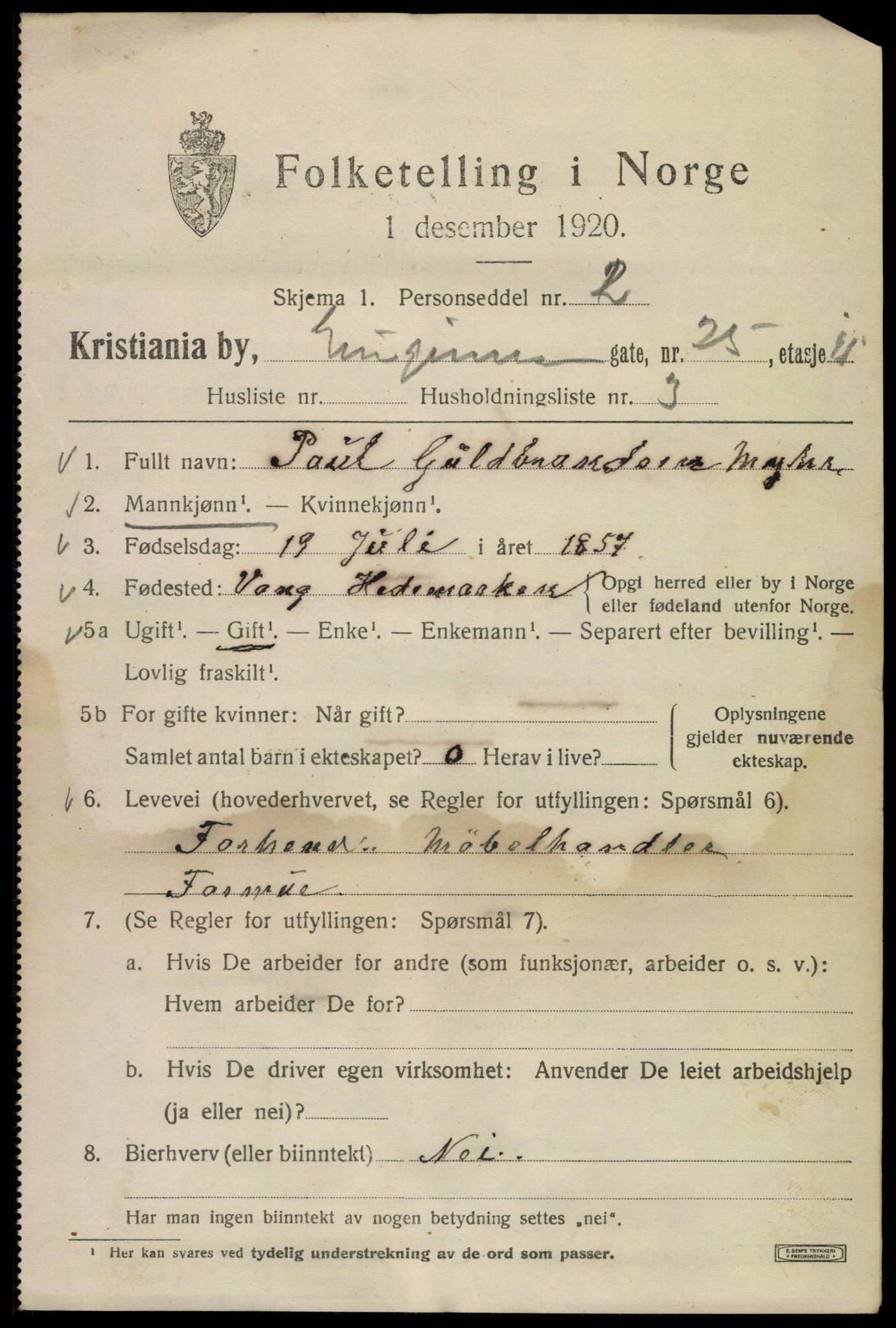 SAO, 1920 census for Kristiania, 1920, p. 224723