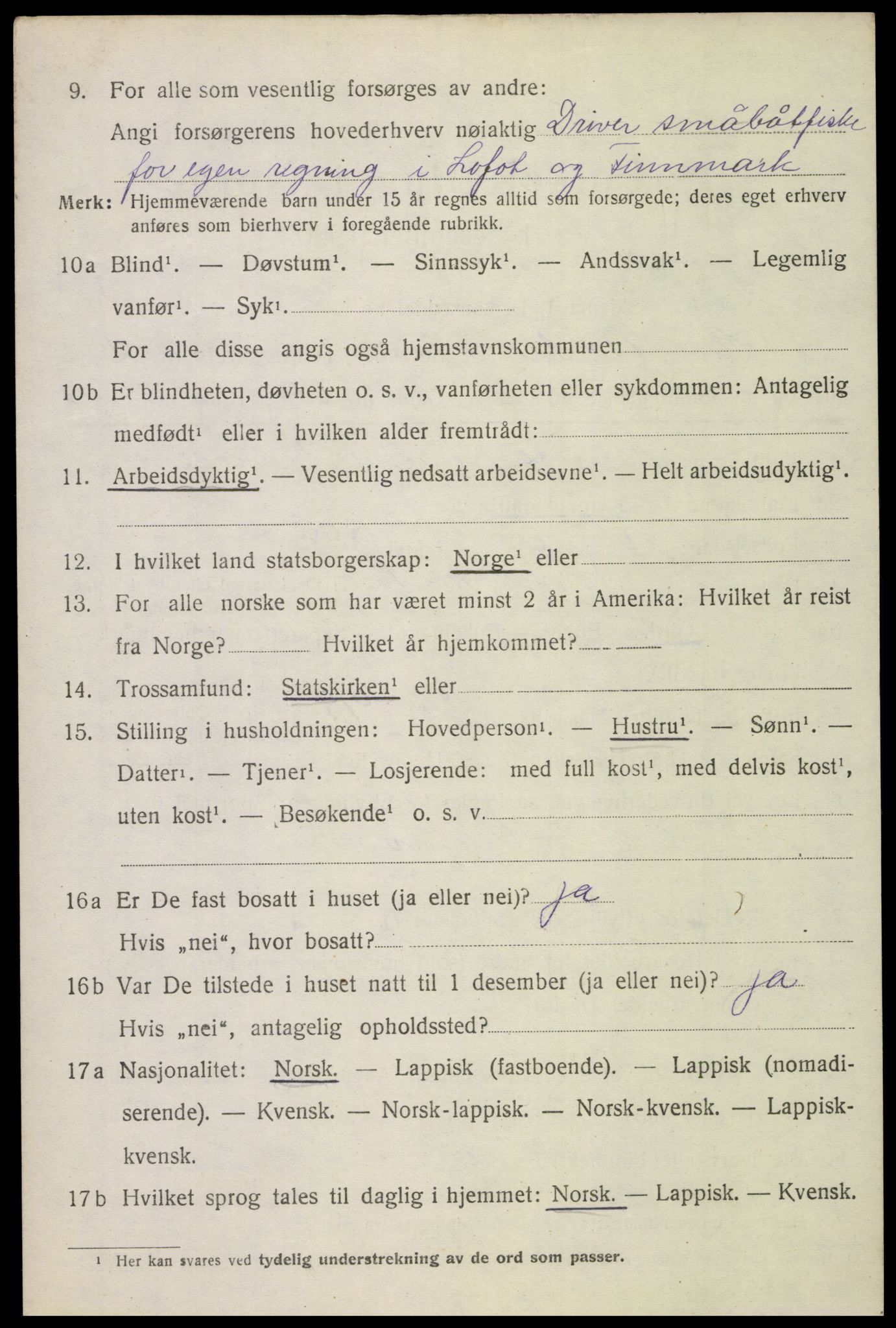 SAT, 1920 census for Bø, 1920, p. 2321