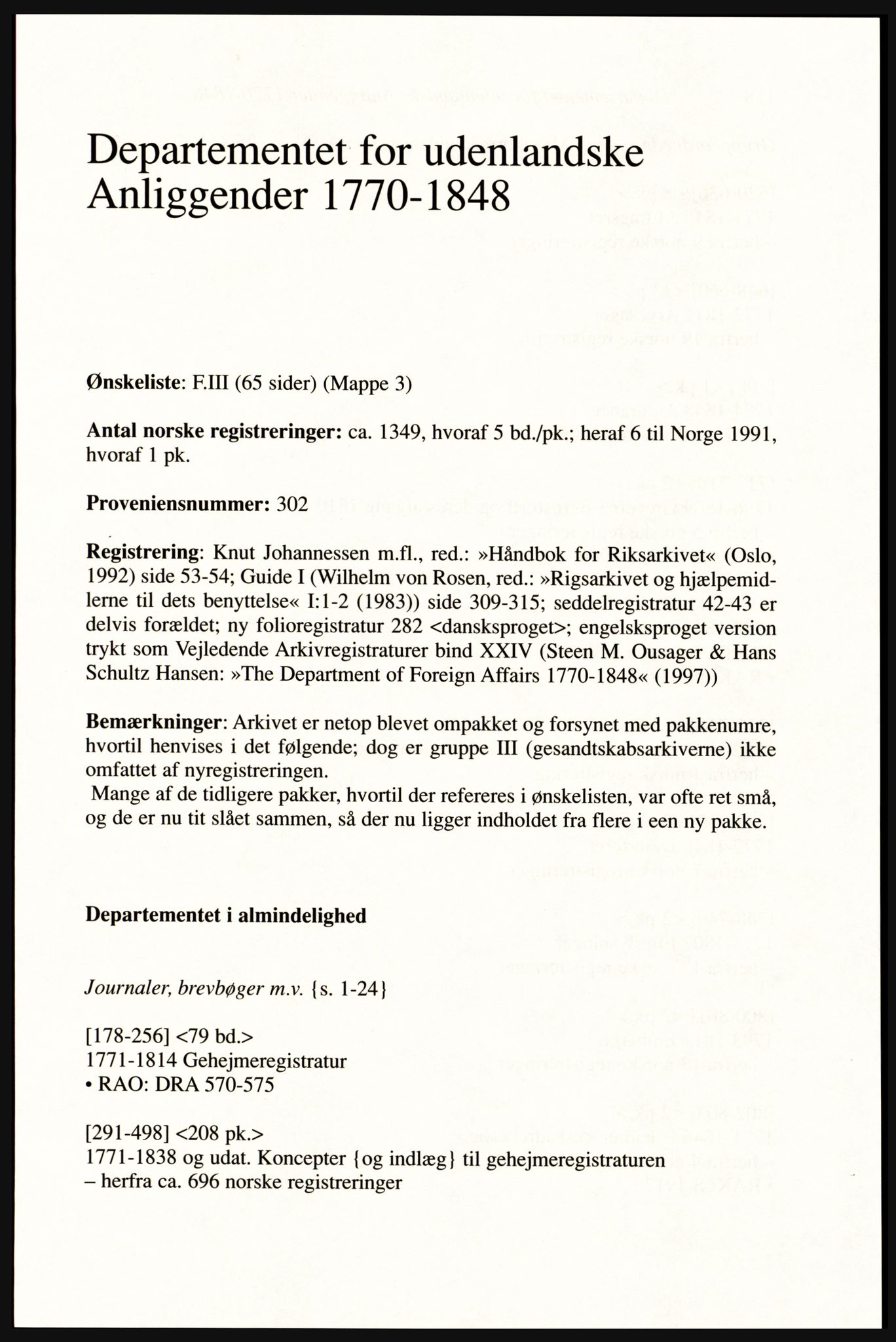 Publikasjoner utgitt av Arkivverket, PUBL/PUBL-001/A/0002: Erik Gøbel: NOREG, Tværregistratur over norgesrelevant materiale i Rigsarkivet i København (2000), 2000, p. 119