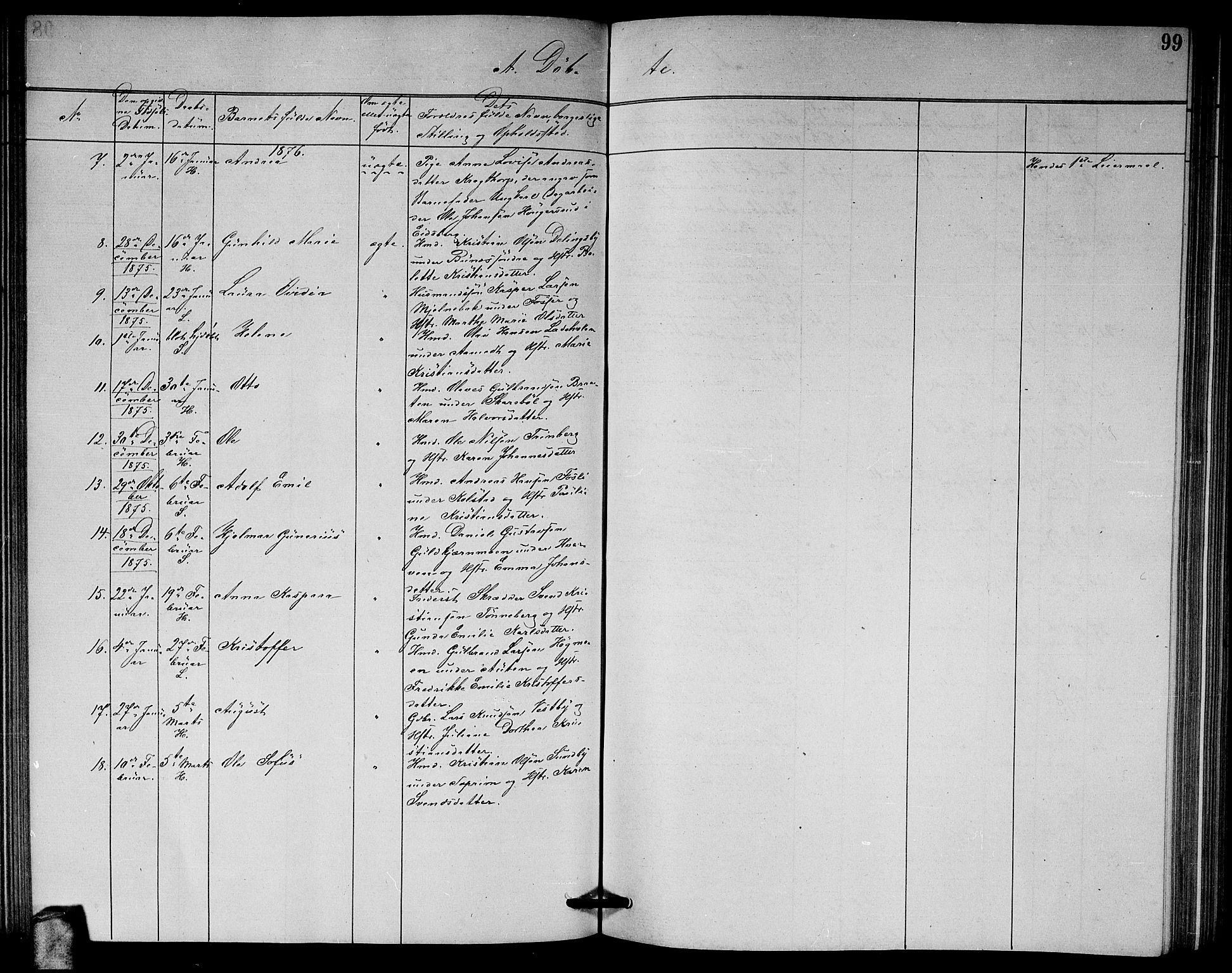 Høland prestekontor Kirkebøker, AV/SAO-A-10346a/G/Ga/L0006: Parish register (copy) no. I 6, 1869-1879, p. 99