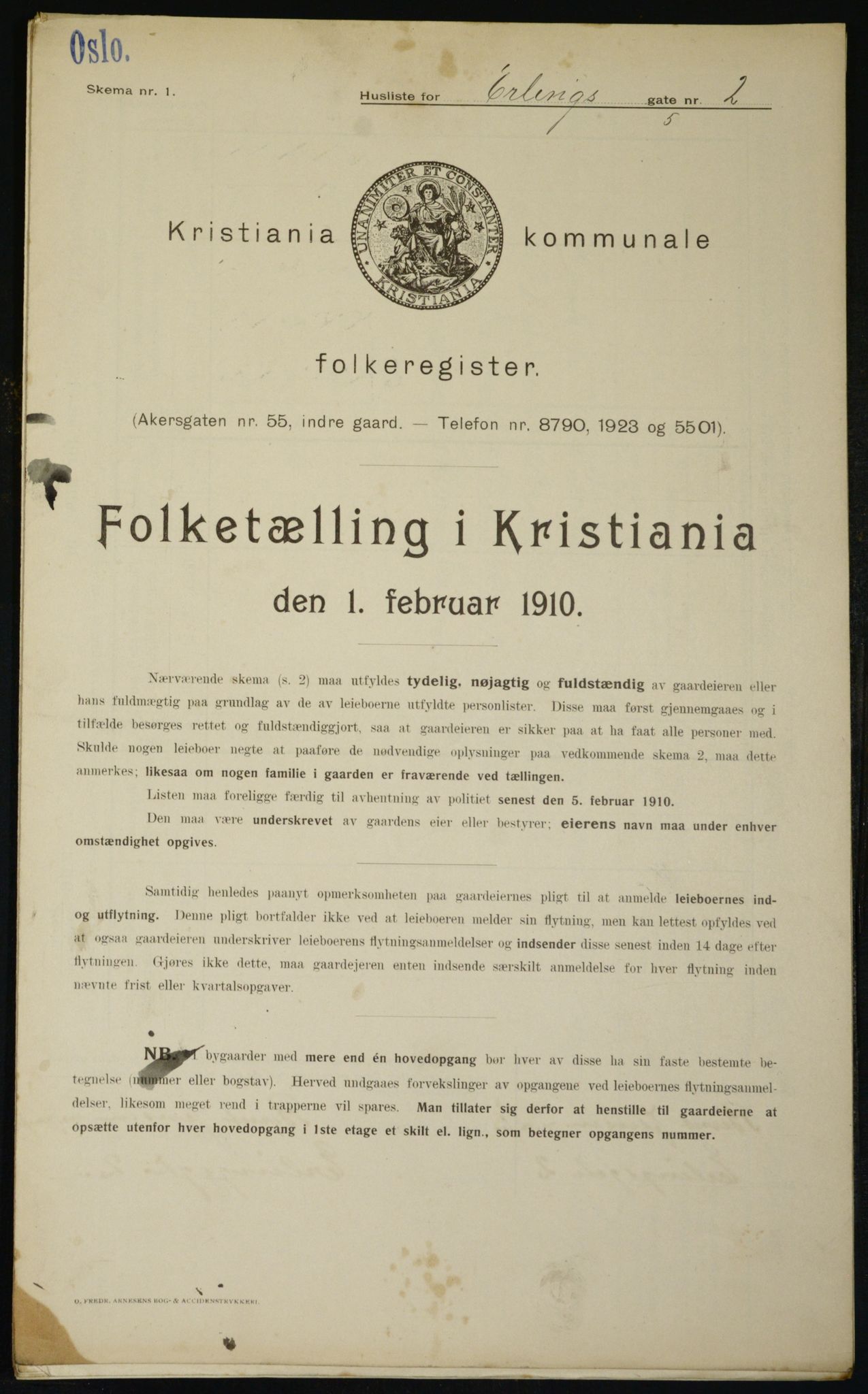 OBA, Municipal Census 1910 for Kristiania, 1910, p. 20662