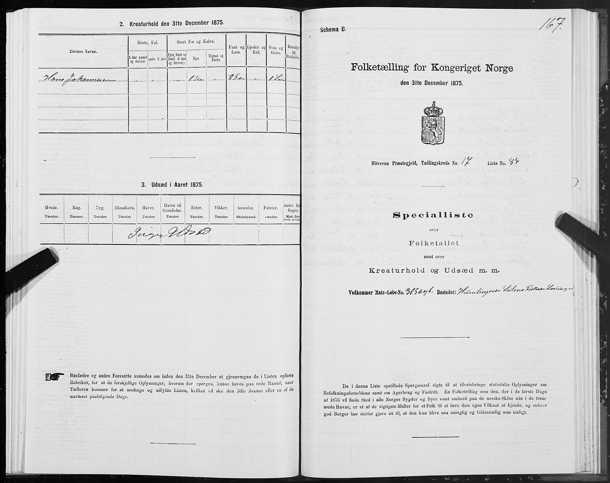 SAT, 1875 census for 1617P Hitra, 1875, p. 9167