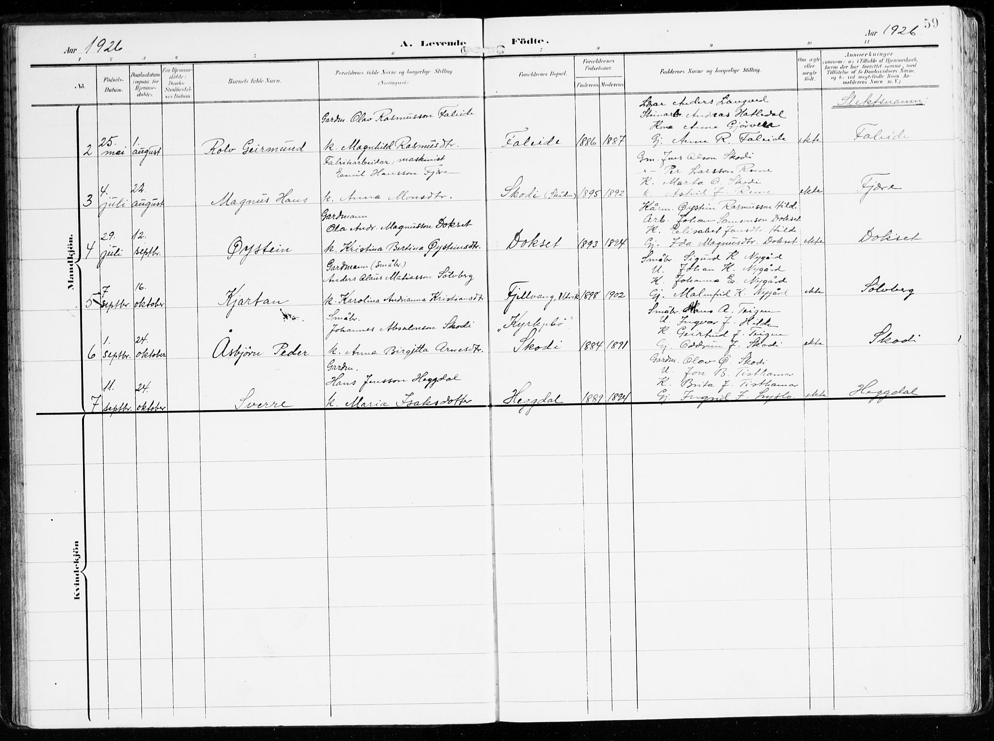 Innvik sokneprestembete, AV/SAB-A-80501: Parish register (official) no. B 2, 1903-1929, p. 59