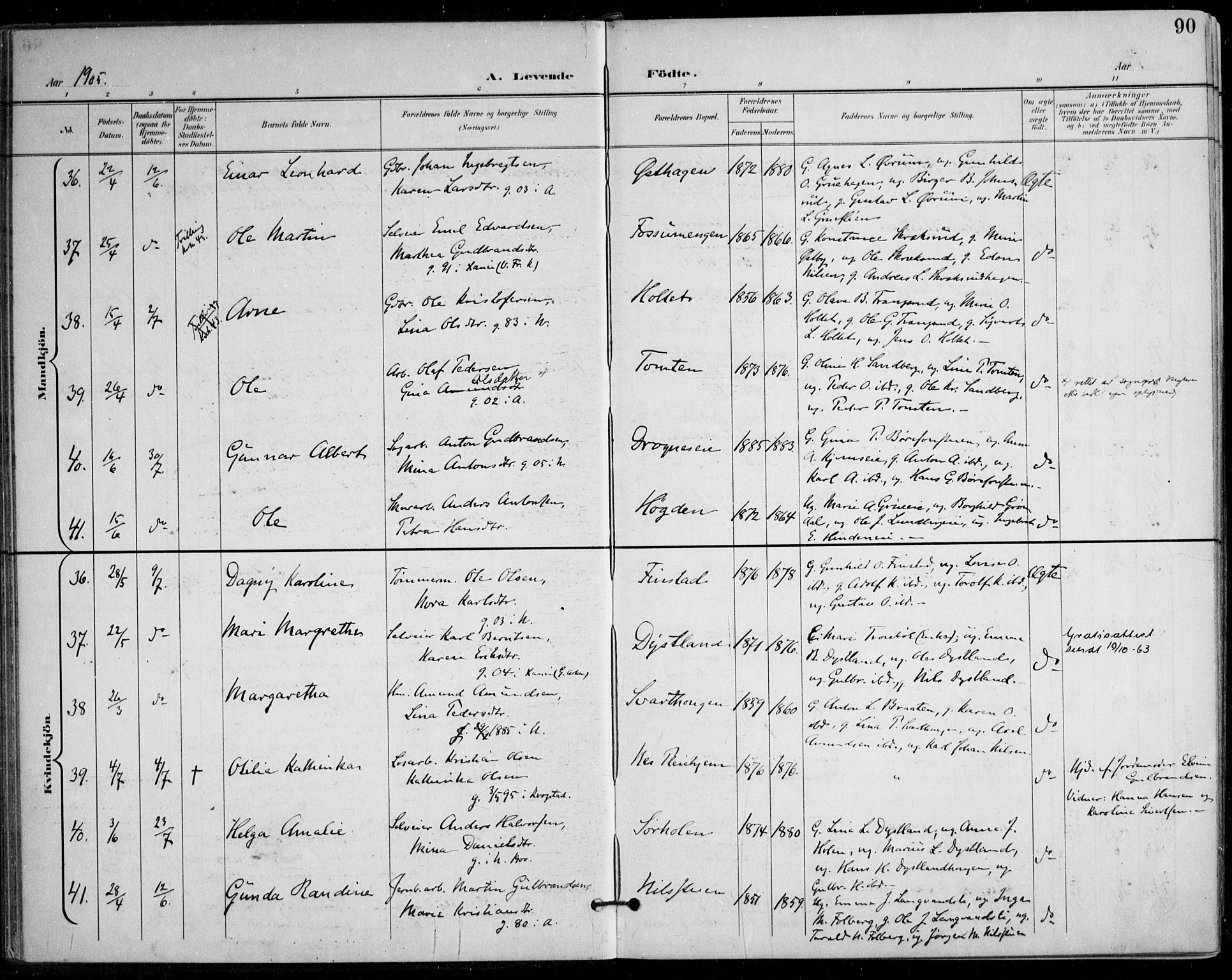 Nes prestekontor Kirkebøker, AV/SAO-A-10410/F/Fa/L0011: Parish register (official) no. I 11, 1899-1918, p. 90