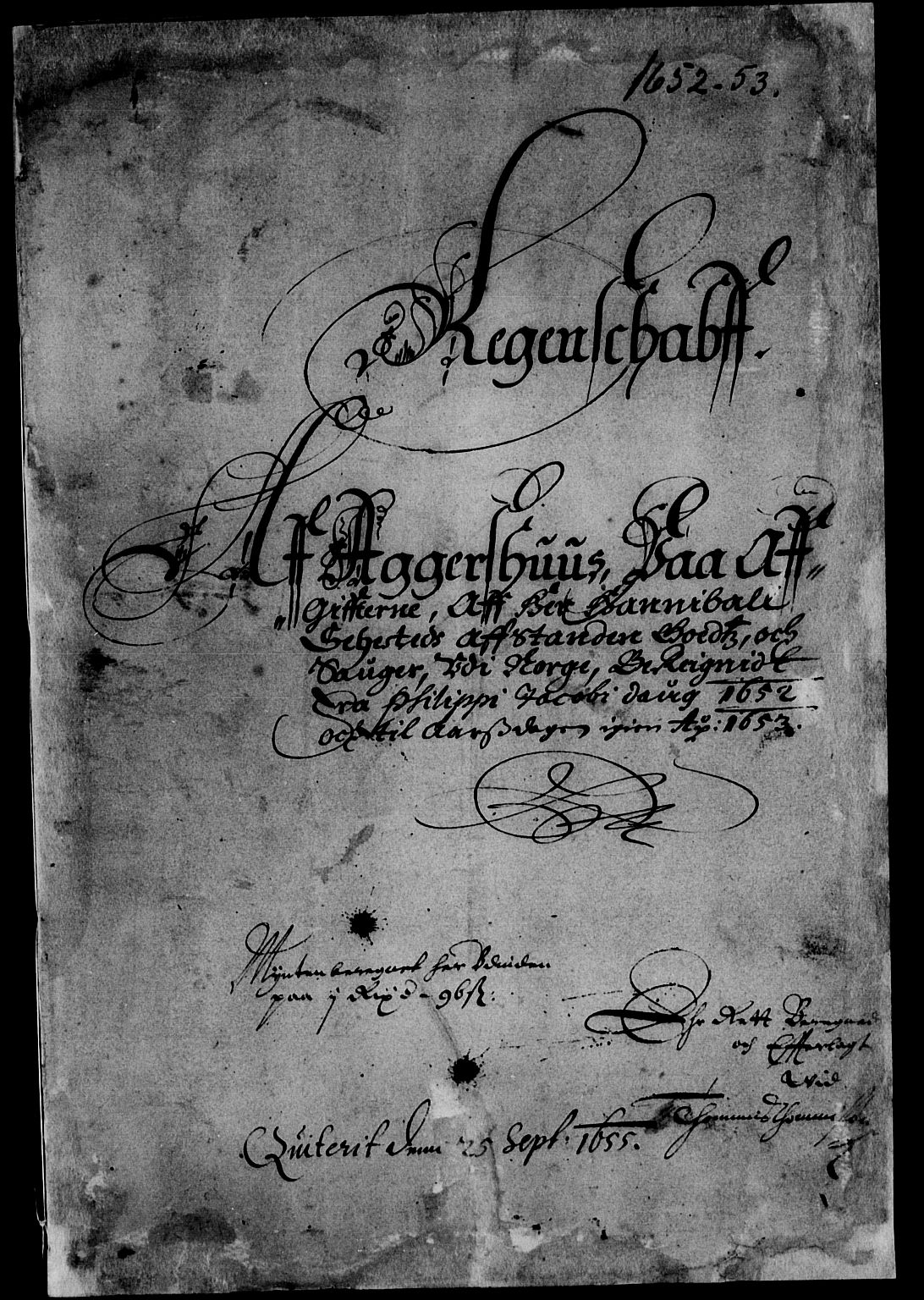 Rentekammeret inntil 1814, Reviderte regnskaper, Lensregnskaper, AV/RA-EA-5023/R/Rb/Rba/L0215: Akershus len, 1650-1654