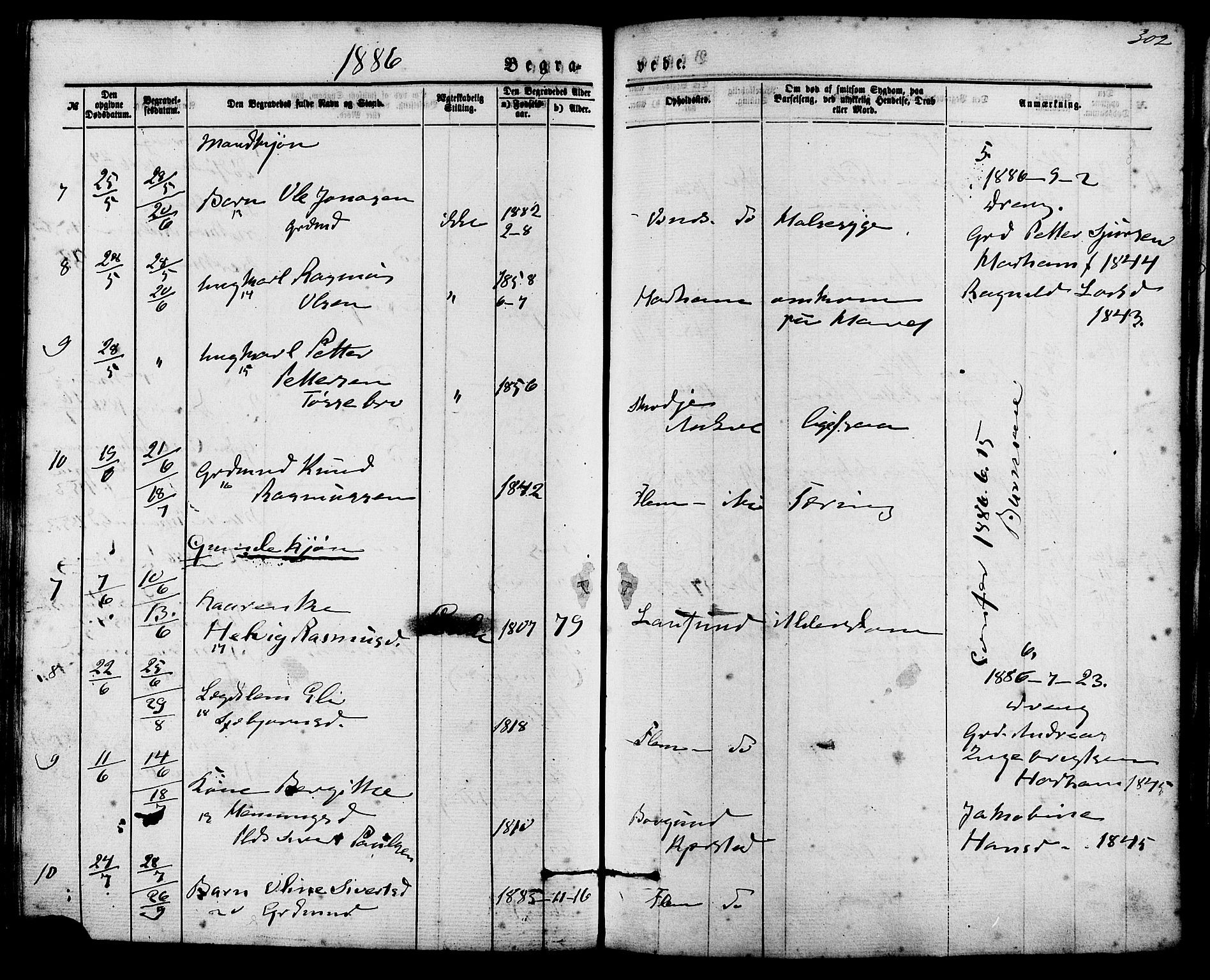 Ministerialprotokoller, klokkerbøker og fødselsregistre - Møre og Romsdal, AV/SAT-A-1454/536/L0500: Parish register (official) no. 536A09, 1876-1889, p. 302