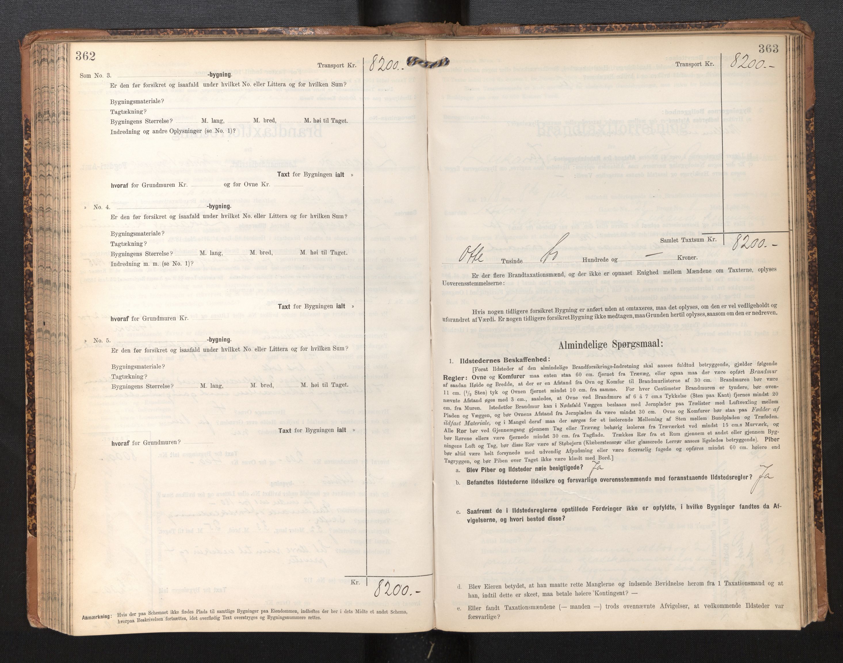 Lensmannen i Leikanger, AV/SAB-A-29201/0012/L0005: Branntakstprotokoll, skjematakst, 1907-1917, p. 362-363