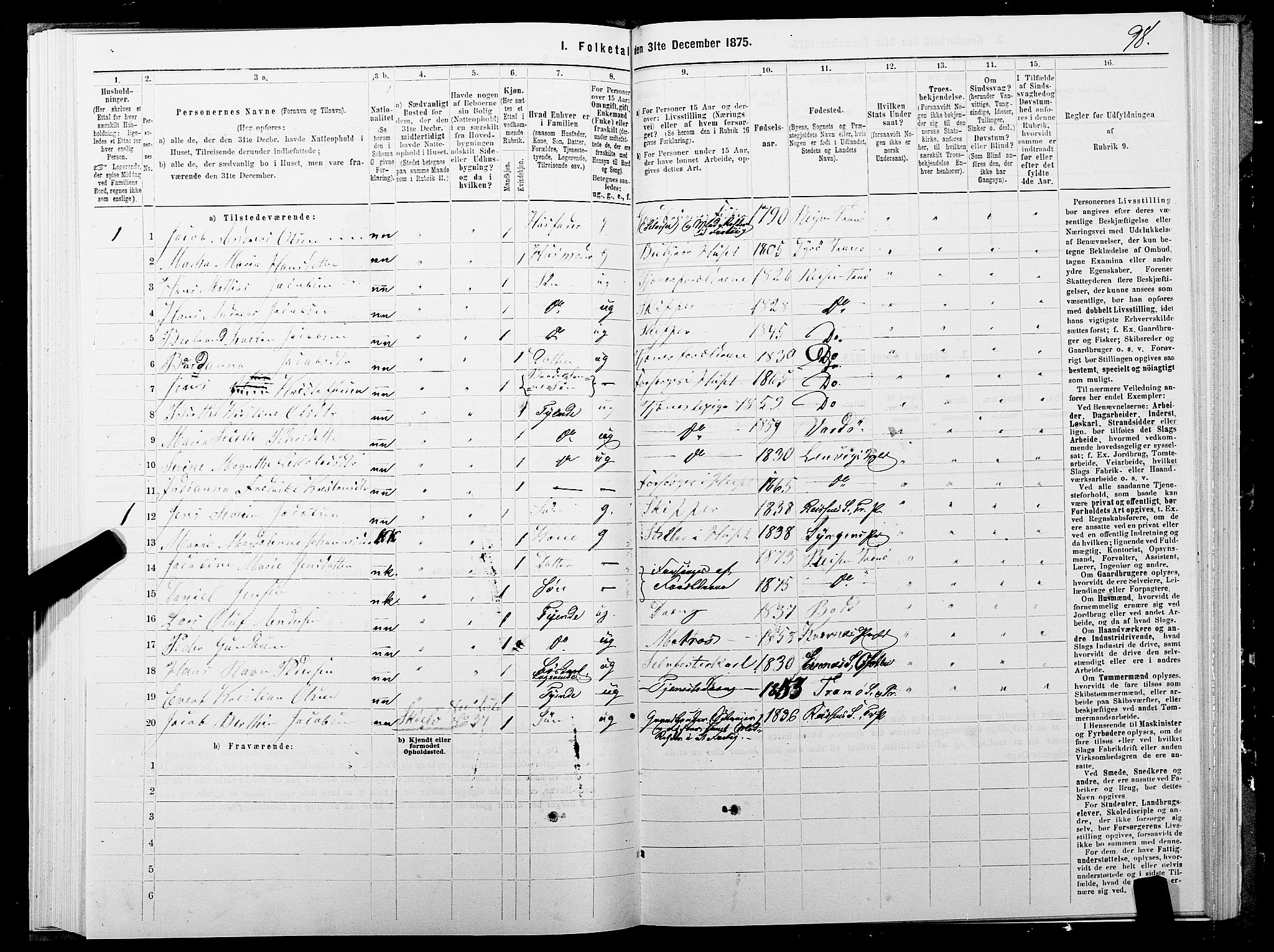 SATØ, 1875 census for 1927P Tranøy, 1875, p. 2098