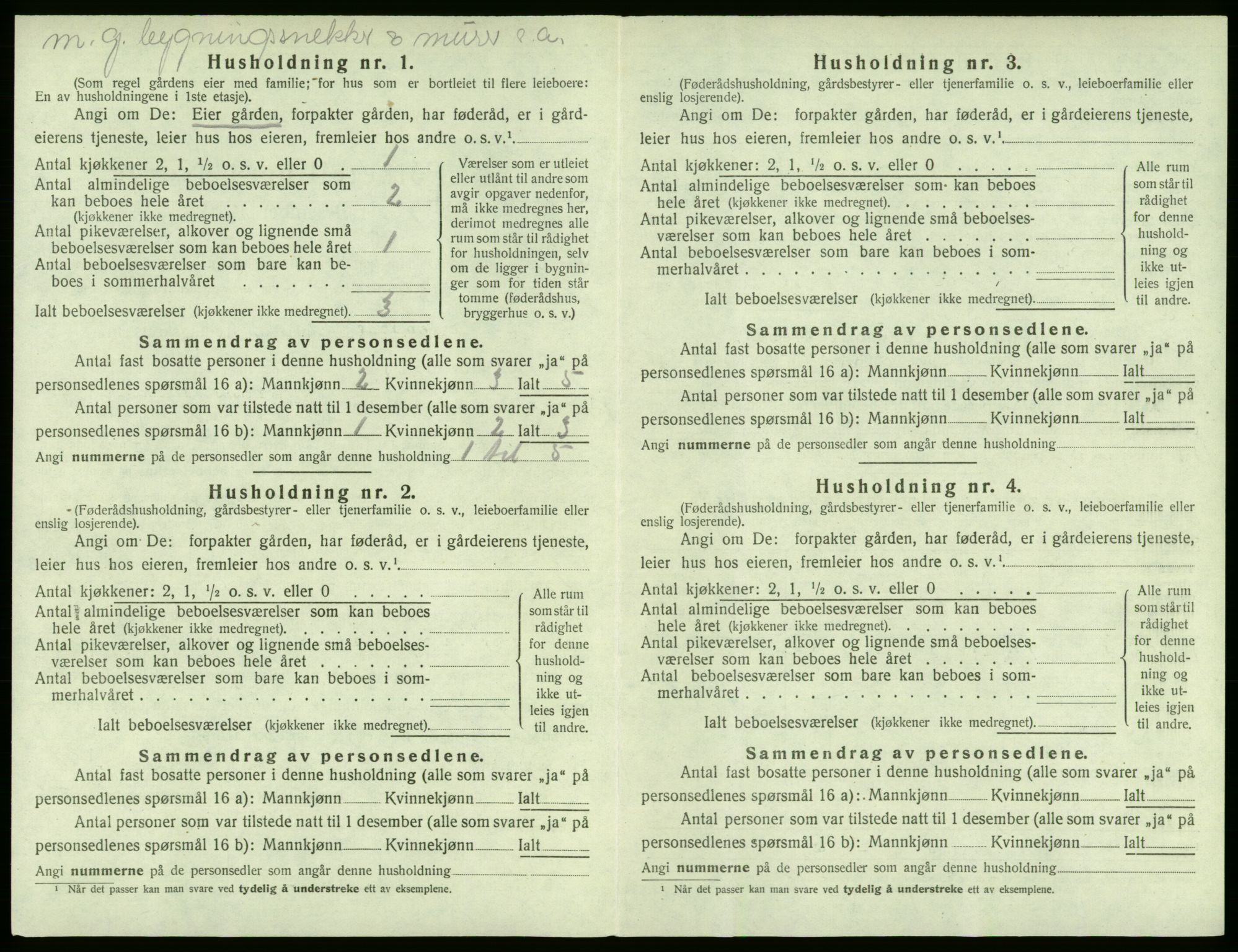 SAB, 1920 census for Sund, 1920, p. 288