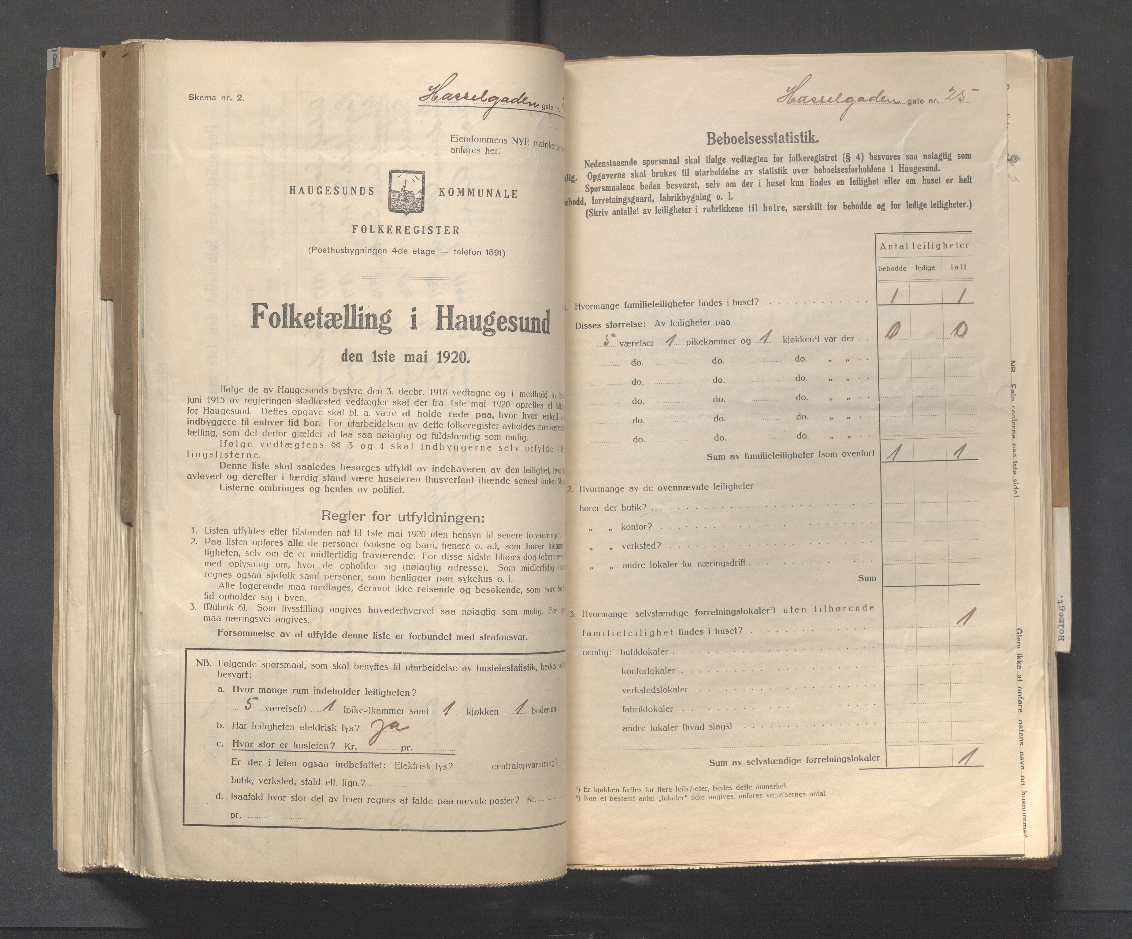 IKAR, Local census 1.5.1920 for Haugesund, 1920, p. 5733