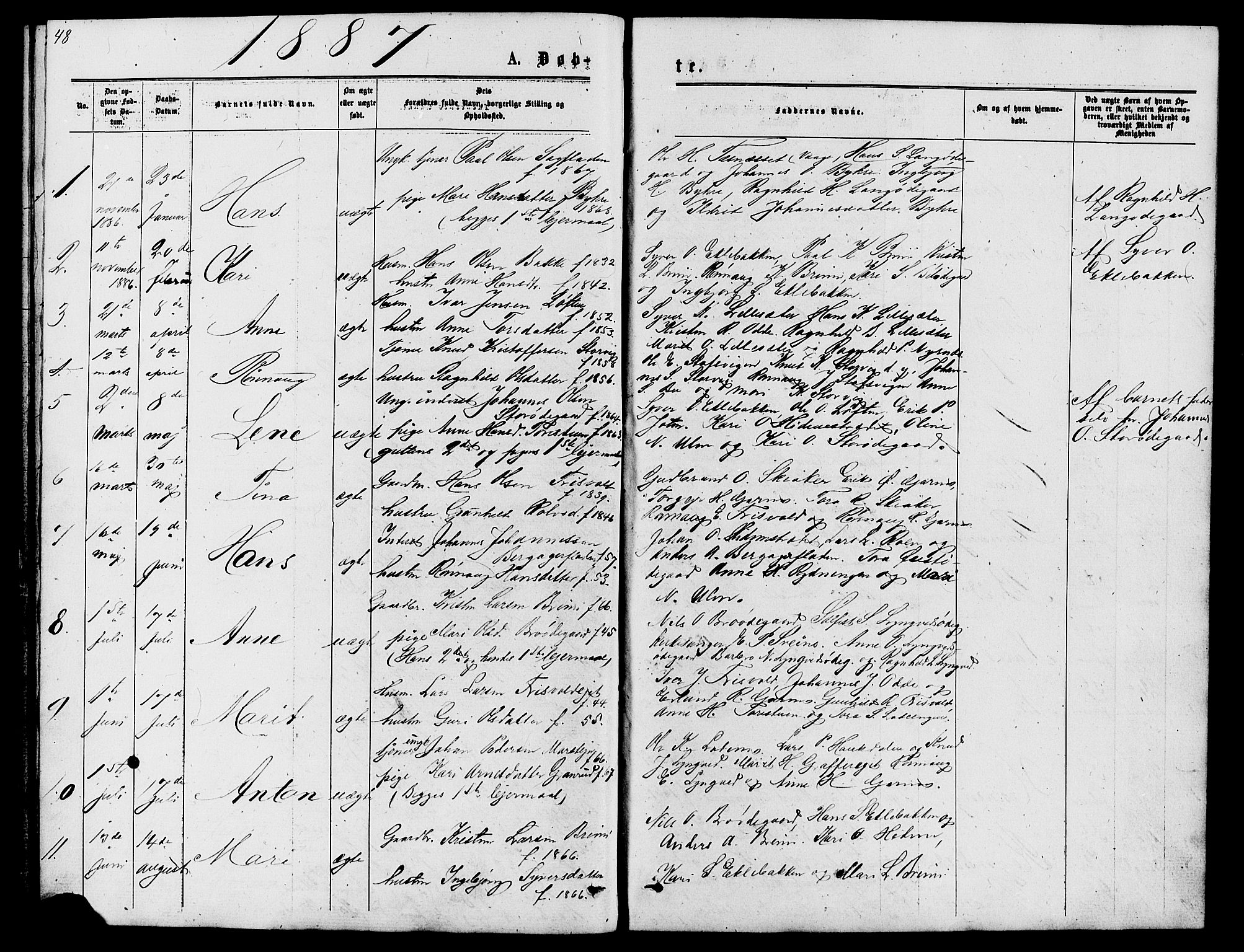 Lom prestekontor, SAH/PREST-070/L/L0005: Parish register (copy) no. 5, 1876-1901, p. 48-49