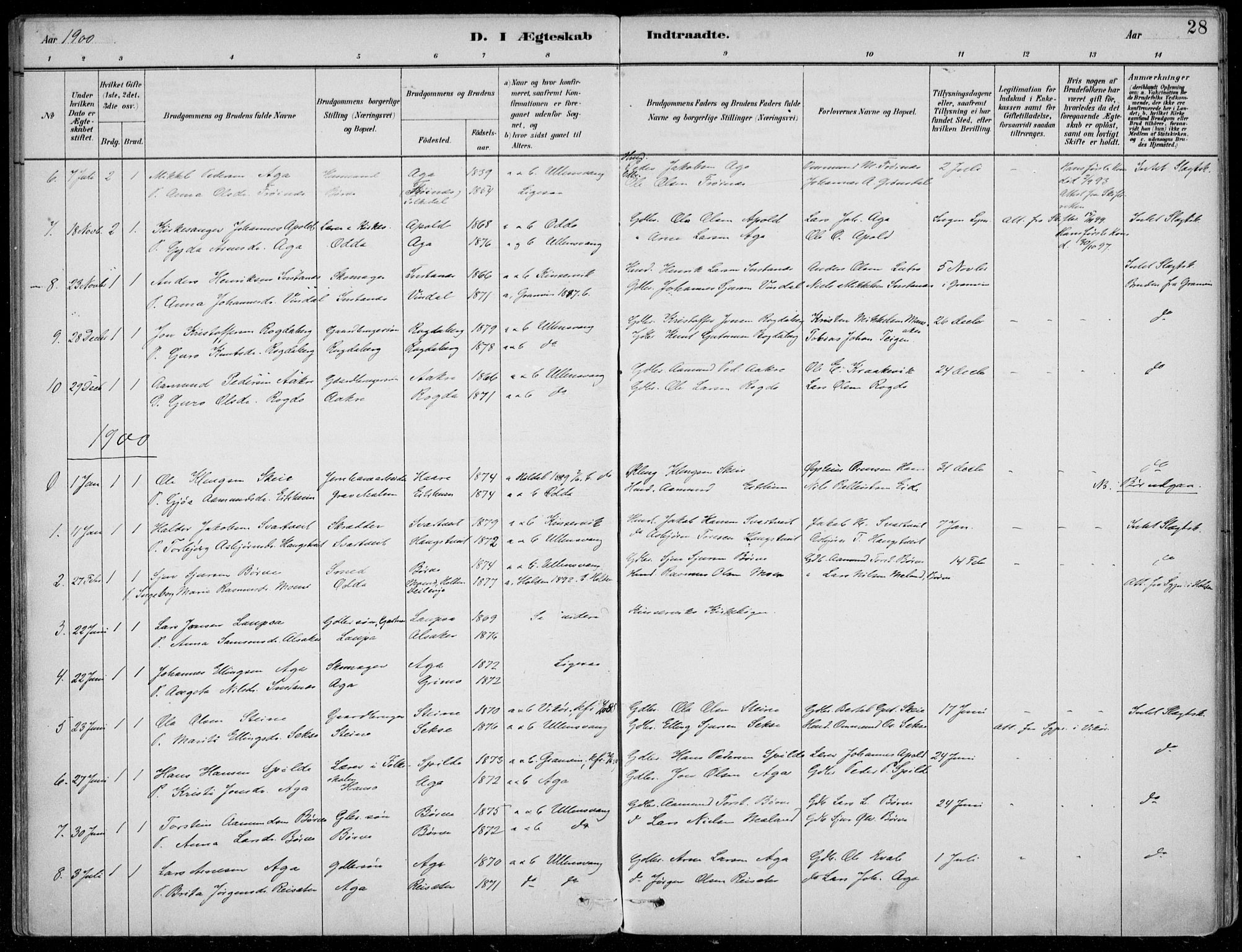 Ullensvang sokneprestembete, AV/SAB-A-78701/H/Haa: Parish register (official) no. B  3, 1882-1911, p. 28