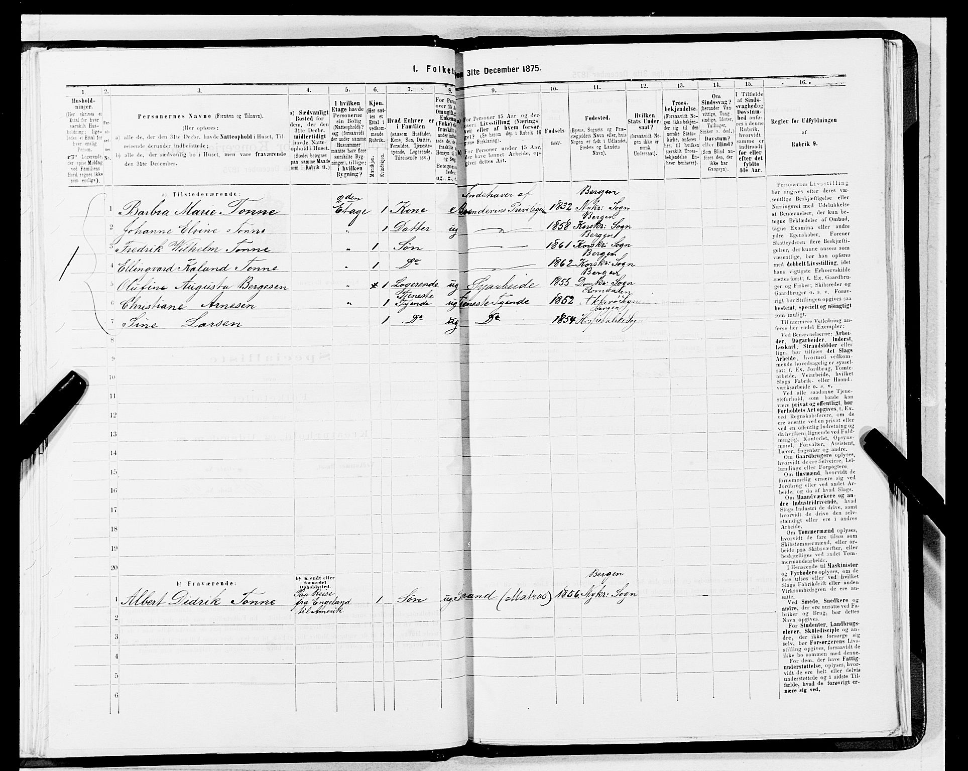 SAB, 1875 census for 1301 Bergen, 1875, p. 4518