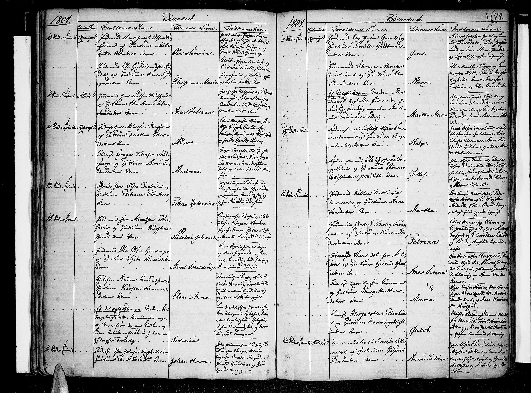 Lenvik sokneprestembete, SATØ/S-1310/H/Ha/Haa/L0002kirke: Parish register (official) no. 2, 1784-1820, p. 78