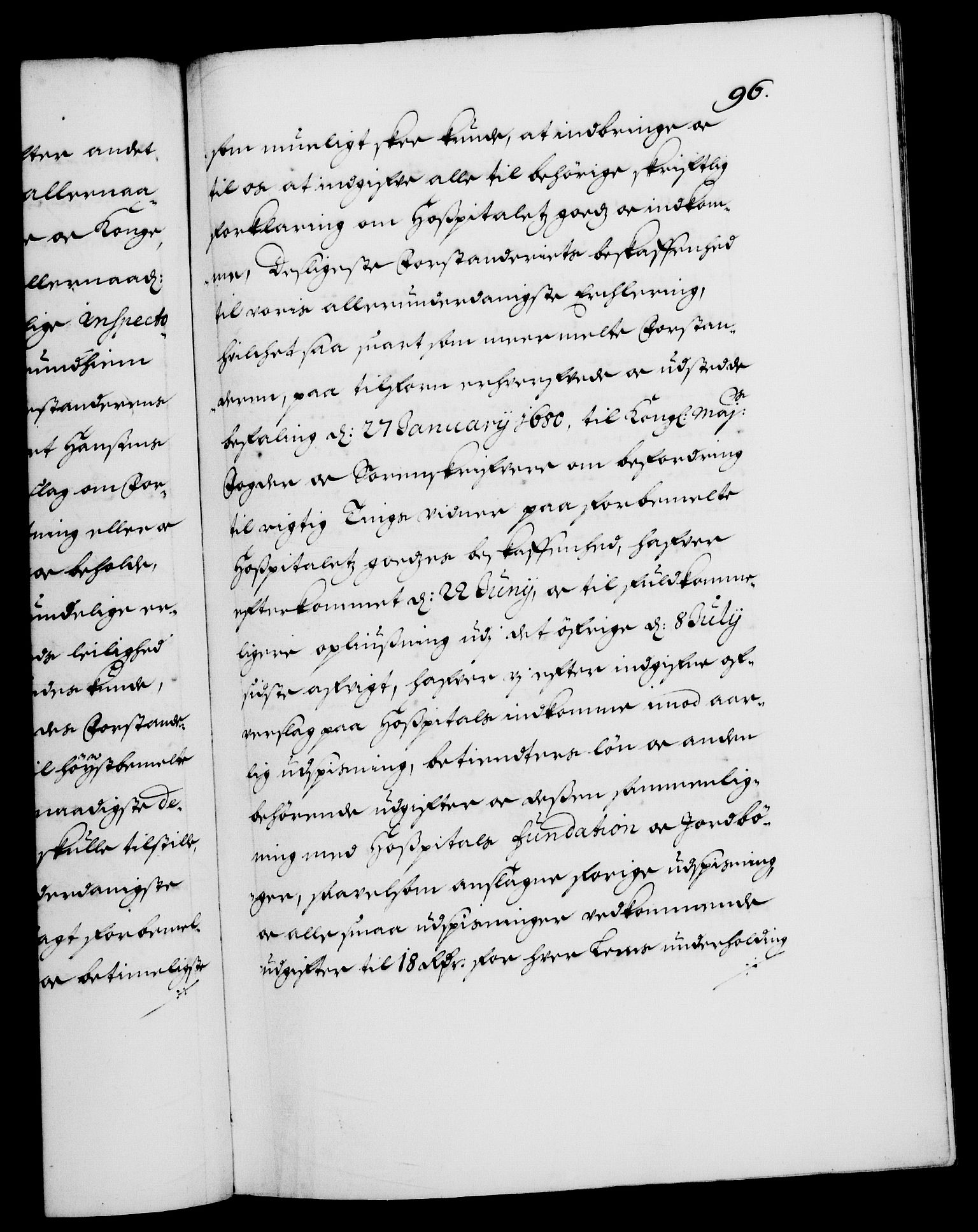 Danske Kanselli 1572-1799, RA/EA-3023/F/Fc/Fca/Fcaa/L0013: Norske registre (mikrofilm), 1681-1684, p. 96a