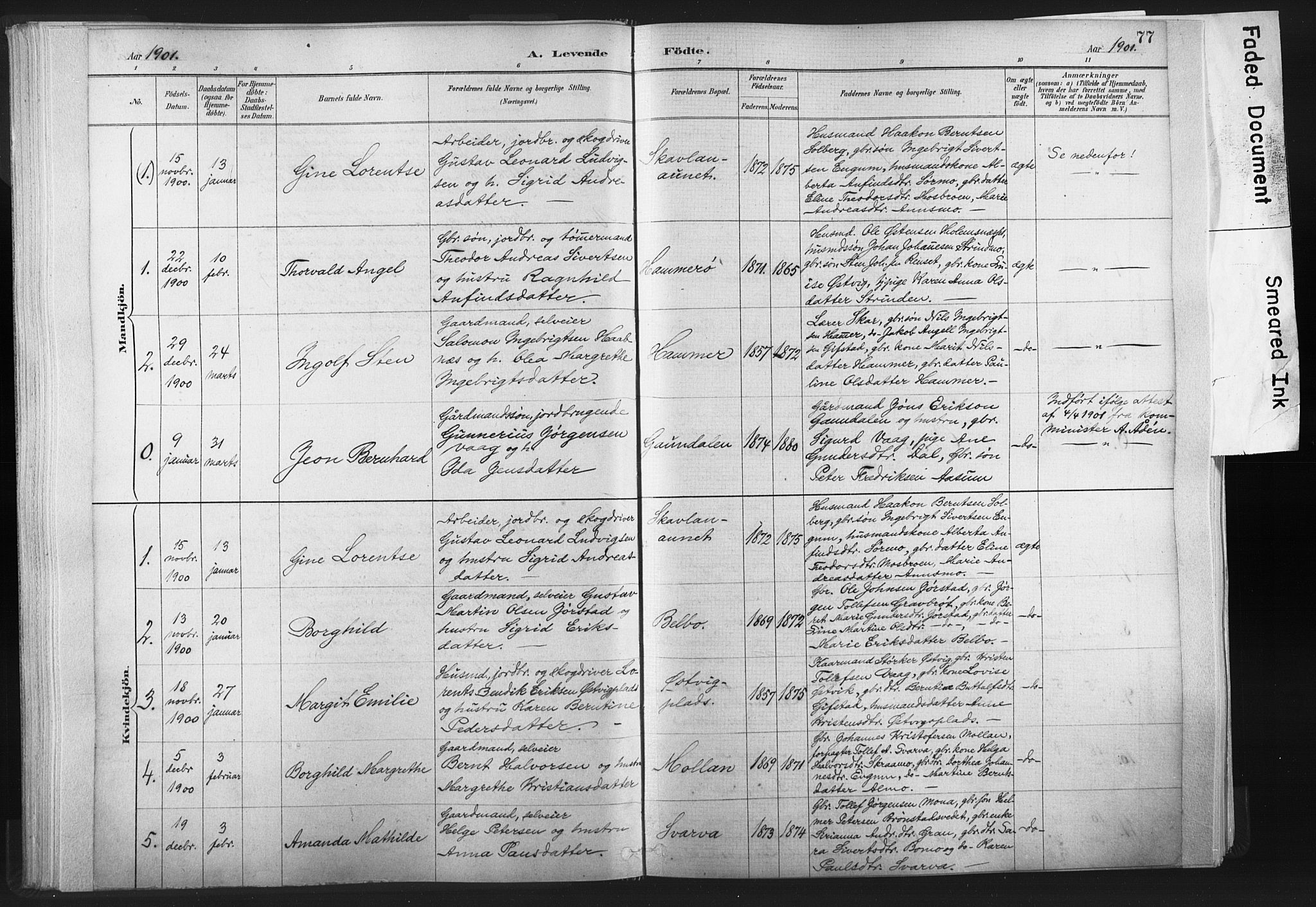 Ministerialprotokoller, klokkerbøker og fødselsregistre - Nord-Trøndelag, AV/SAT-A-1458/749/L0474: Parish register (official) no. 749A08, 1887-1903, p. 77