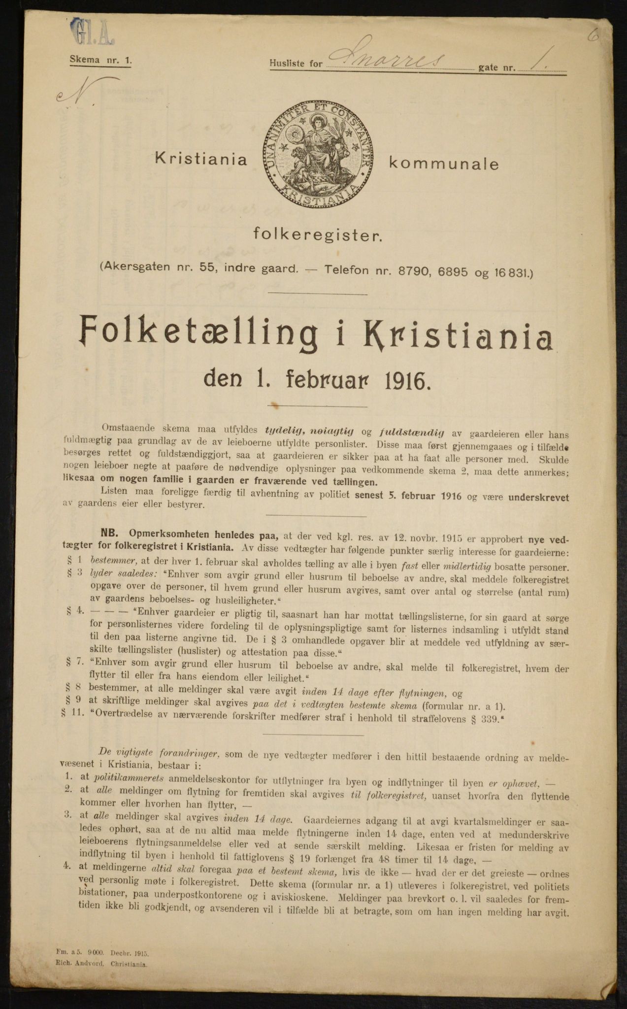 OBA, Municipal Census 1916 for Kristiania, 1916, p. 100574